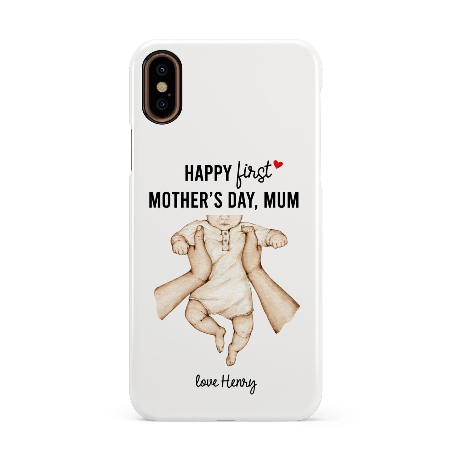1st Mothers Day Baby Apple iPhone XS 3D Snap Case