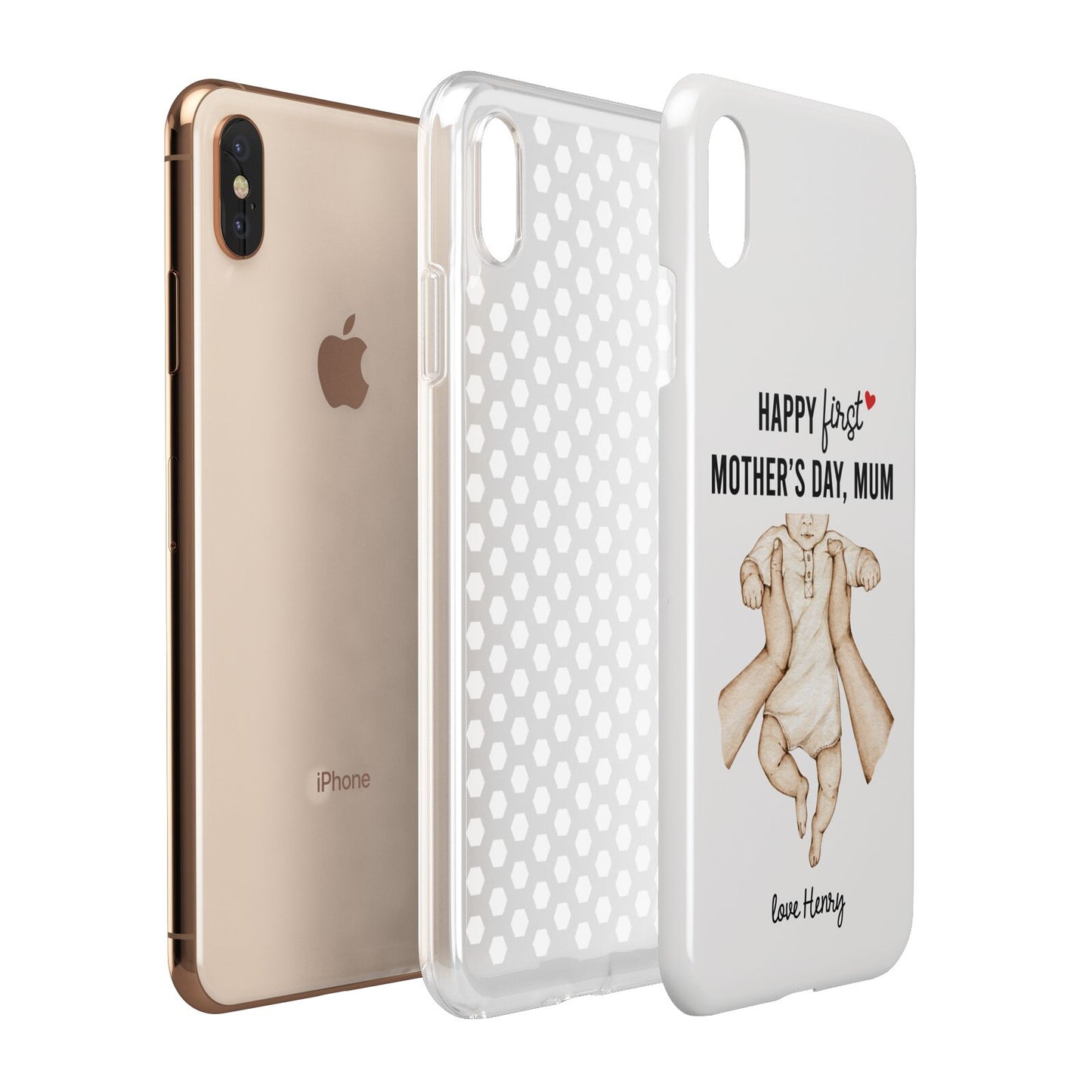 1st Mothers Day Baby Apple iPhone Xs Max 3D Tough Case Expanded View