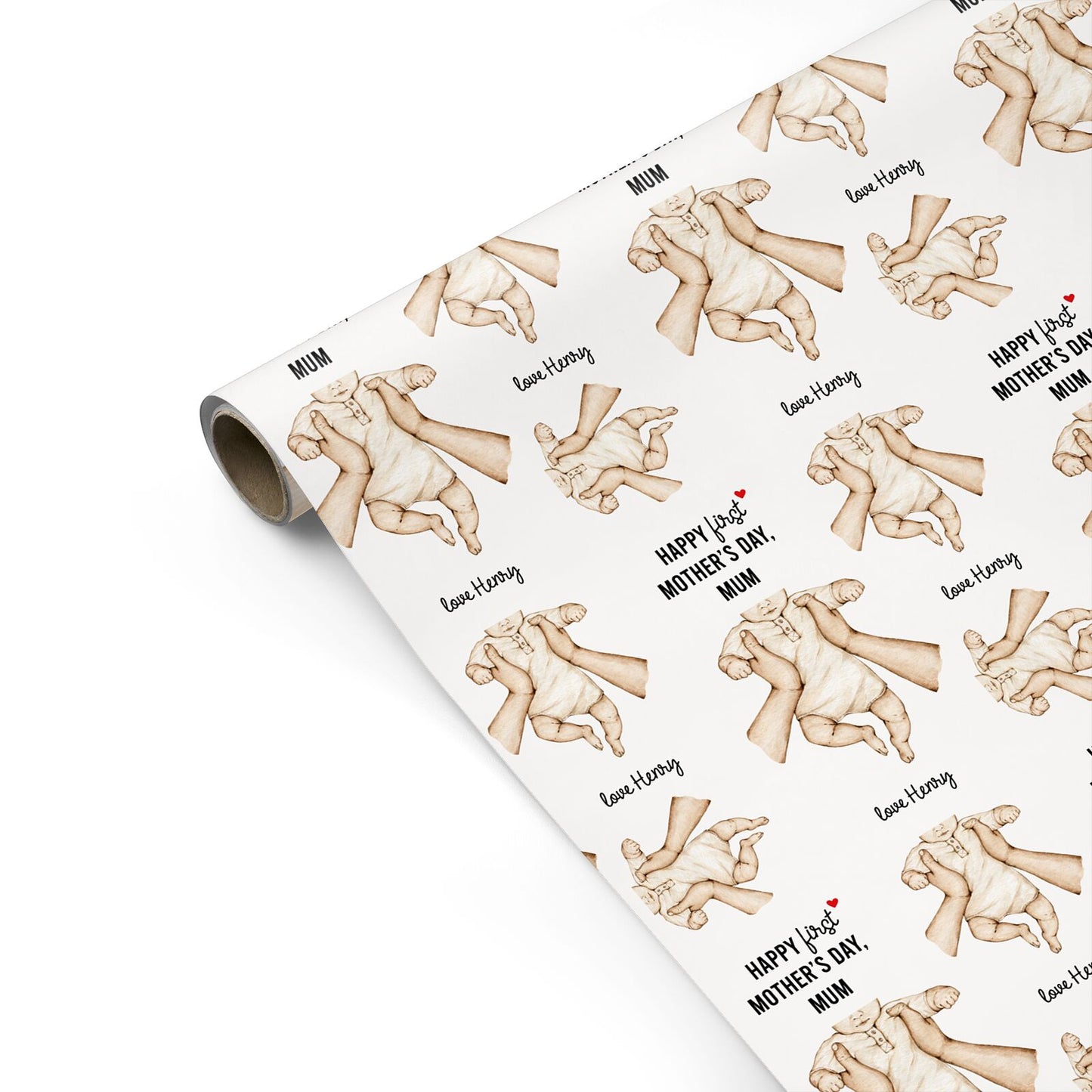 1st Mothers Day Baby Personalised Gift Wrap
