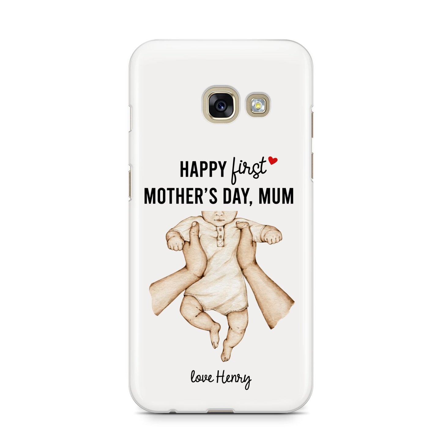 1st Mothers Day Baby Samsung Galaxy A3 2017 Case on gold phone
