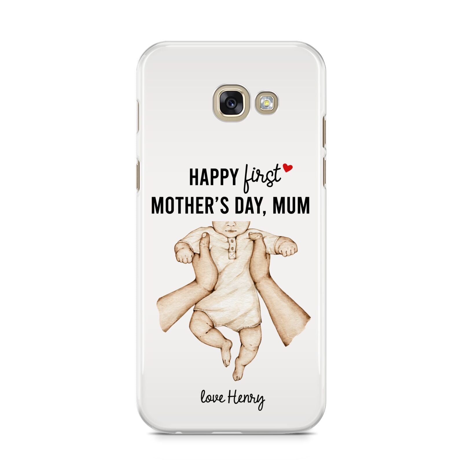 1st Mothers Day Baby Samsung Galaxy A5 2017 Case on gold phone
