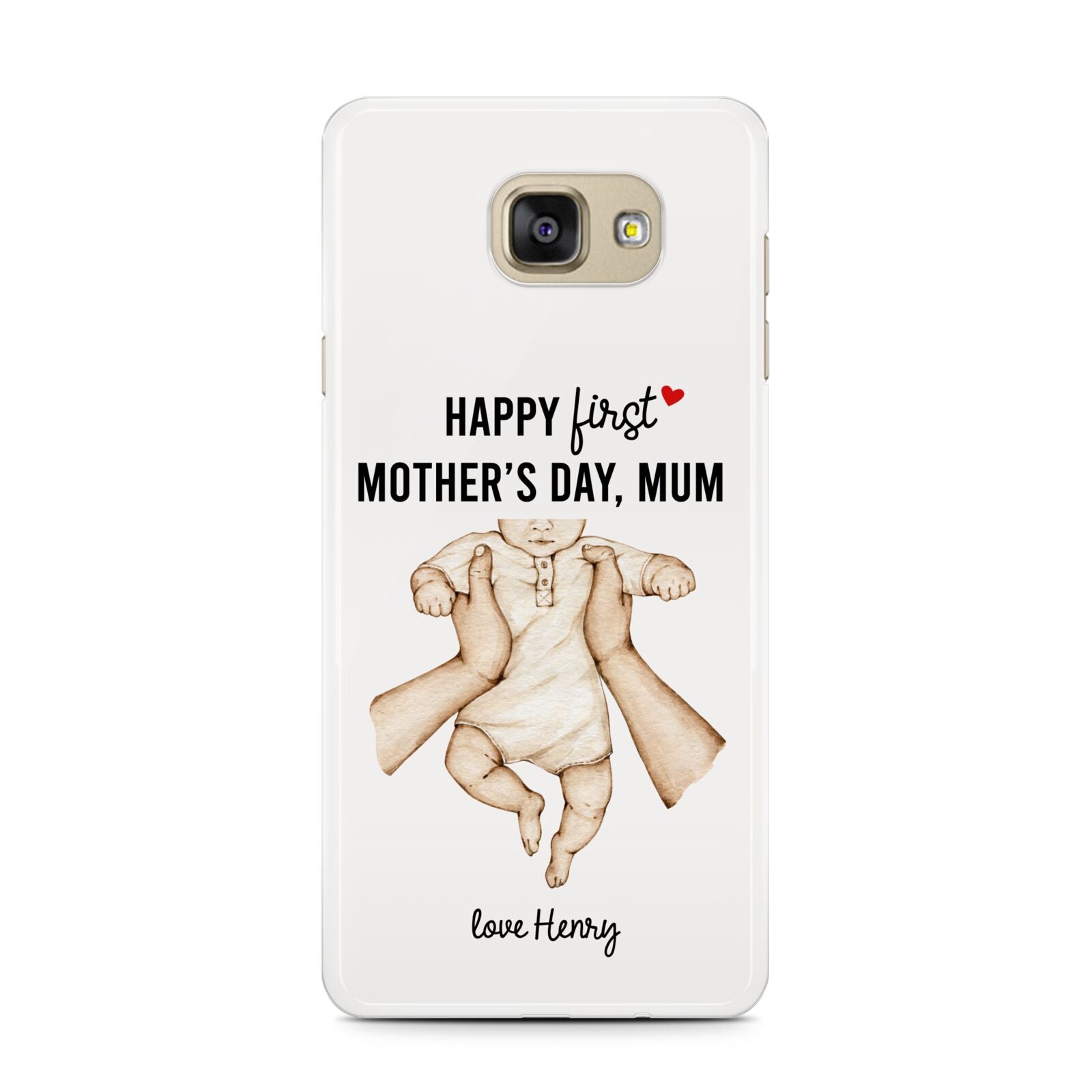 1st Mothers Day Baby Samsung Galaxy A7 2016 Case on gold phone