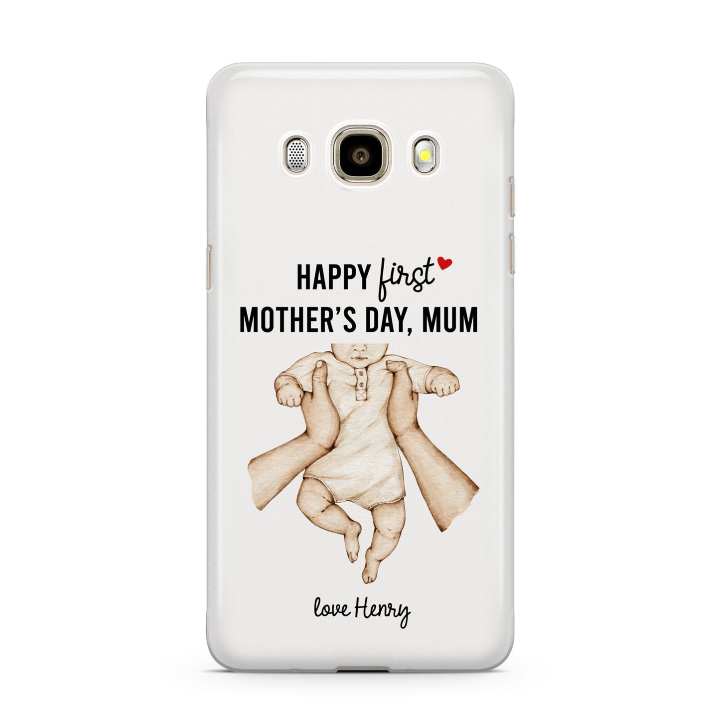 1st Mothers Day Baby Samsung Galaxy J7 2016 Case on gold phone