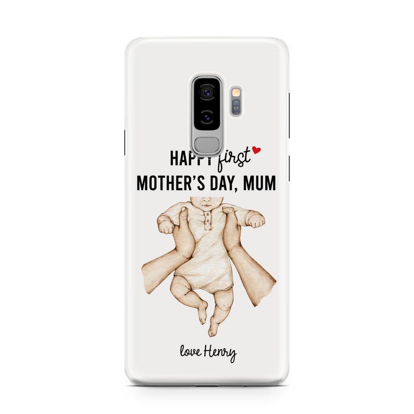 1st Mothers Day Baby Samsung Galaxy S9 Plus Case on Silver phone