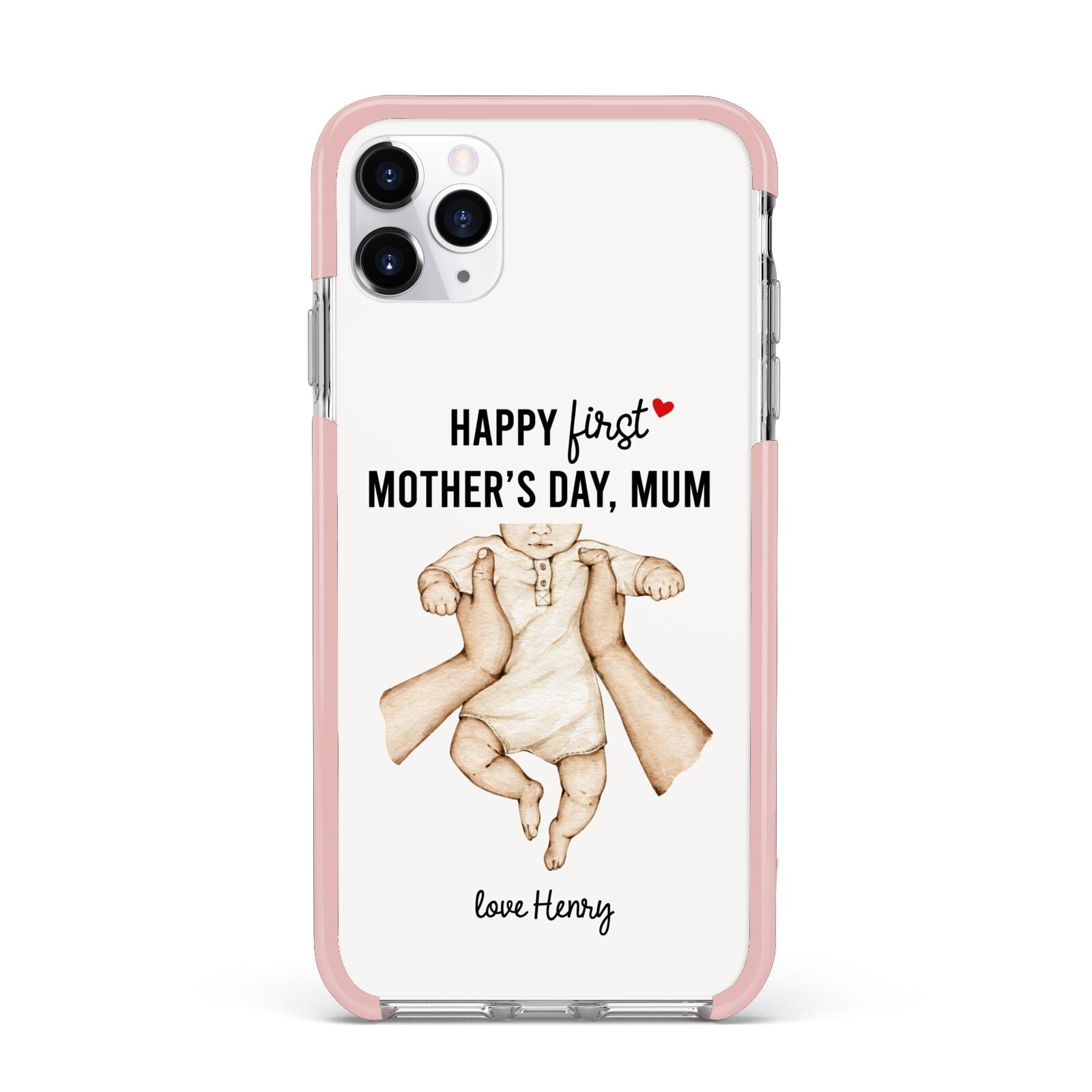 1st Mothers Day Baby iPhone 11 Pro Max Impact Pink Edge Case