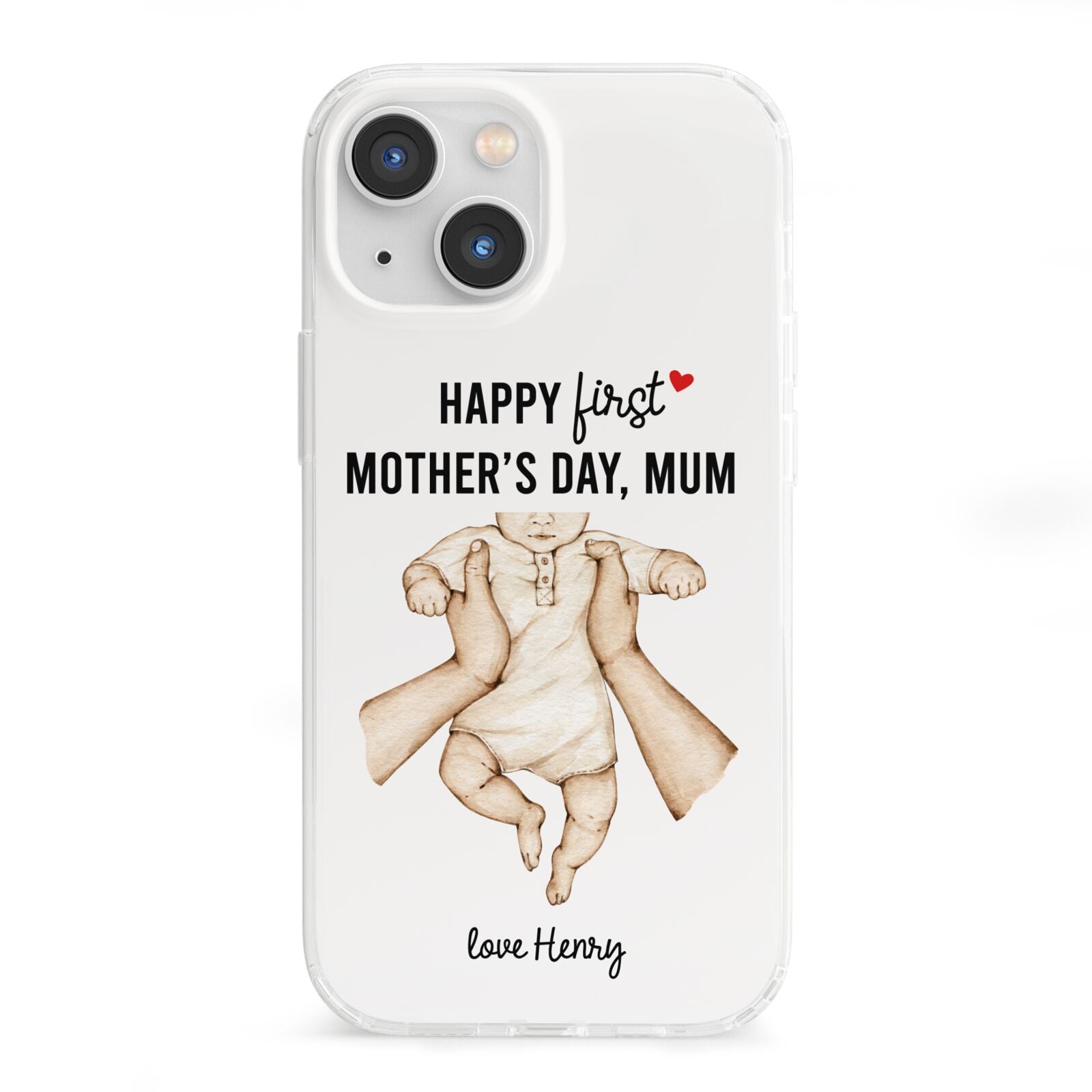 1st Mothers Day Baby iPhone 13 Mini Clear Bumper Case