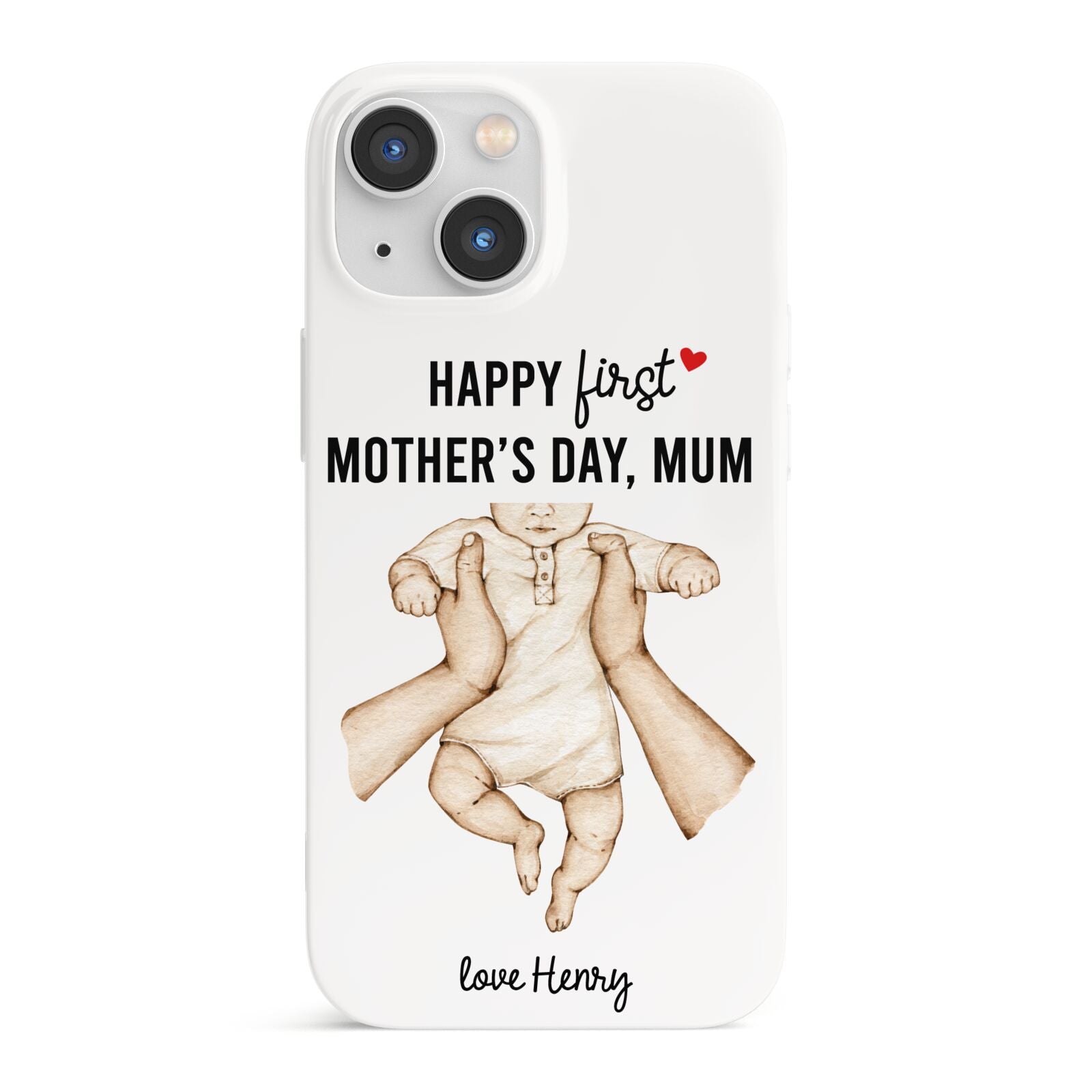1st Mothers Day Baby iPhone 13 Mini Full Wrap 3D Snap Case