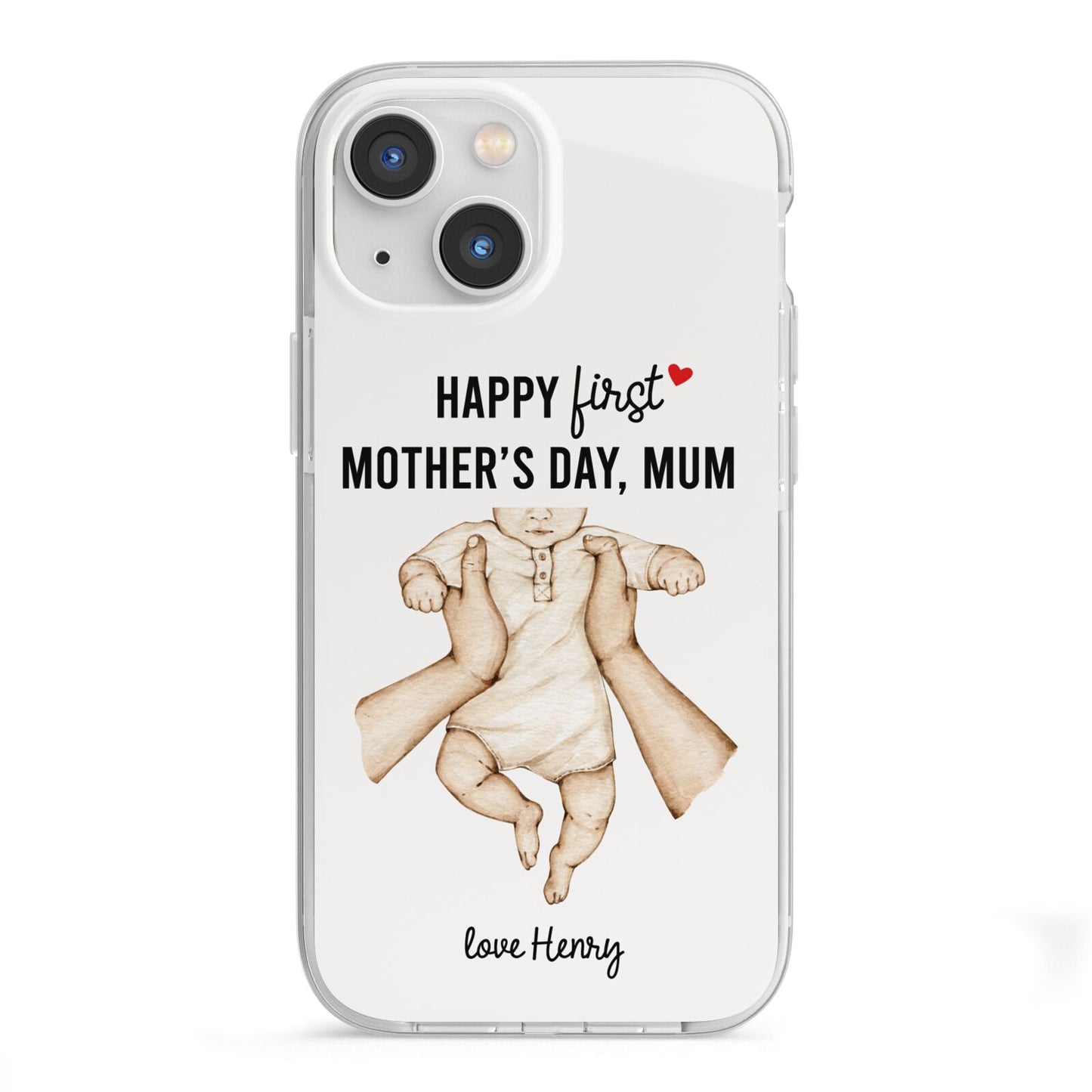 1st Mothers Day Baby iPhone 13 Mini TPU Impact Case with White Edges