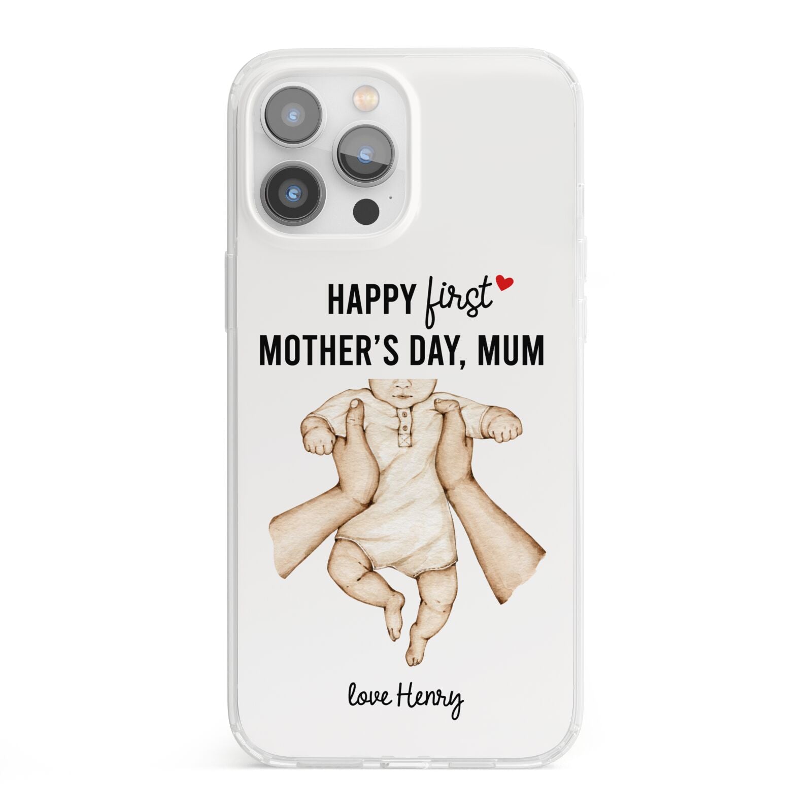 1st Mothers Day Baby iPhone 13 Pro Max Clear Bumper Case