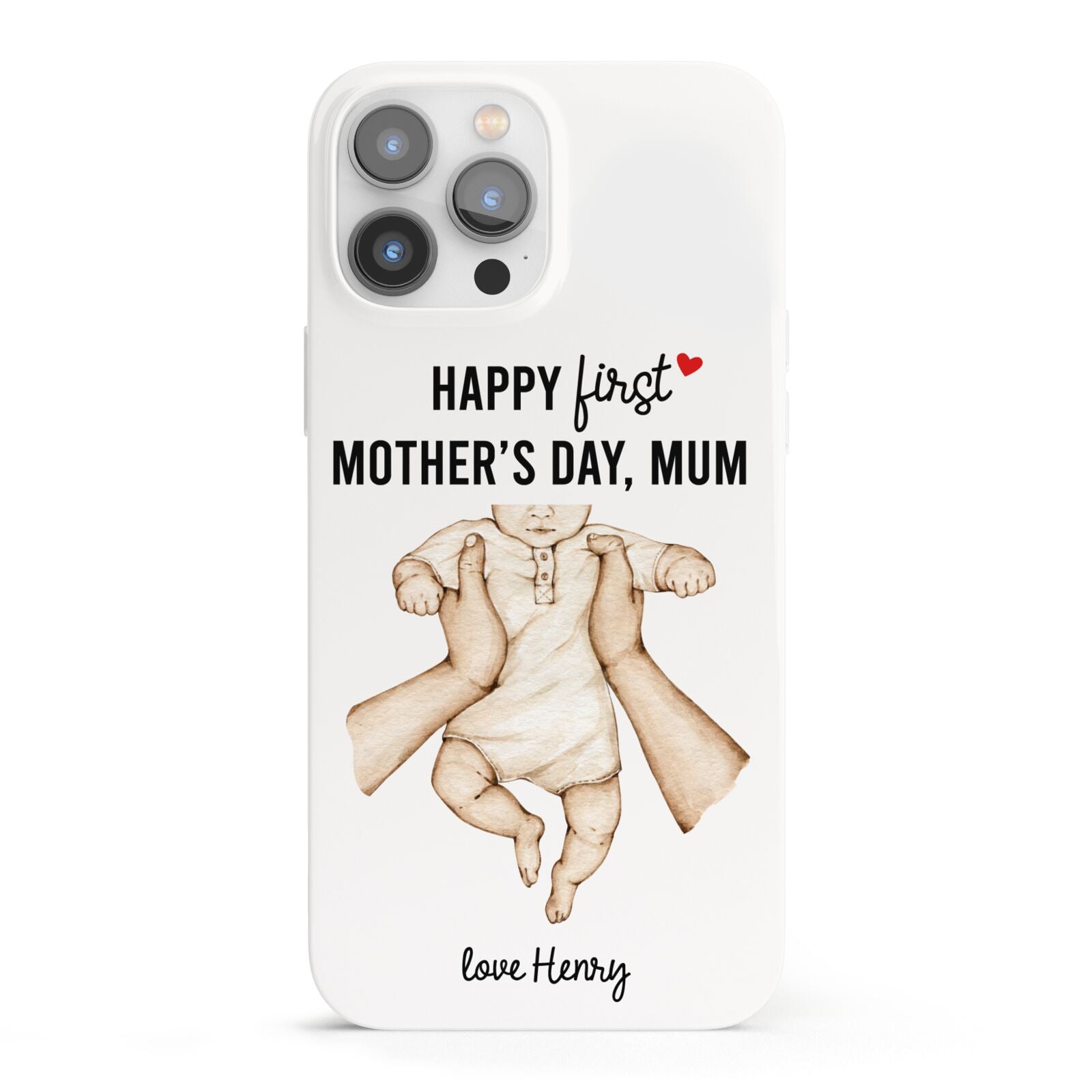 1st Mothers Day Baby iPhone 13 Pro Max Full Wrap 3D Snap Case