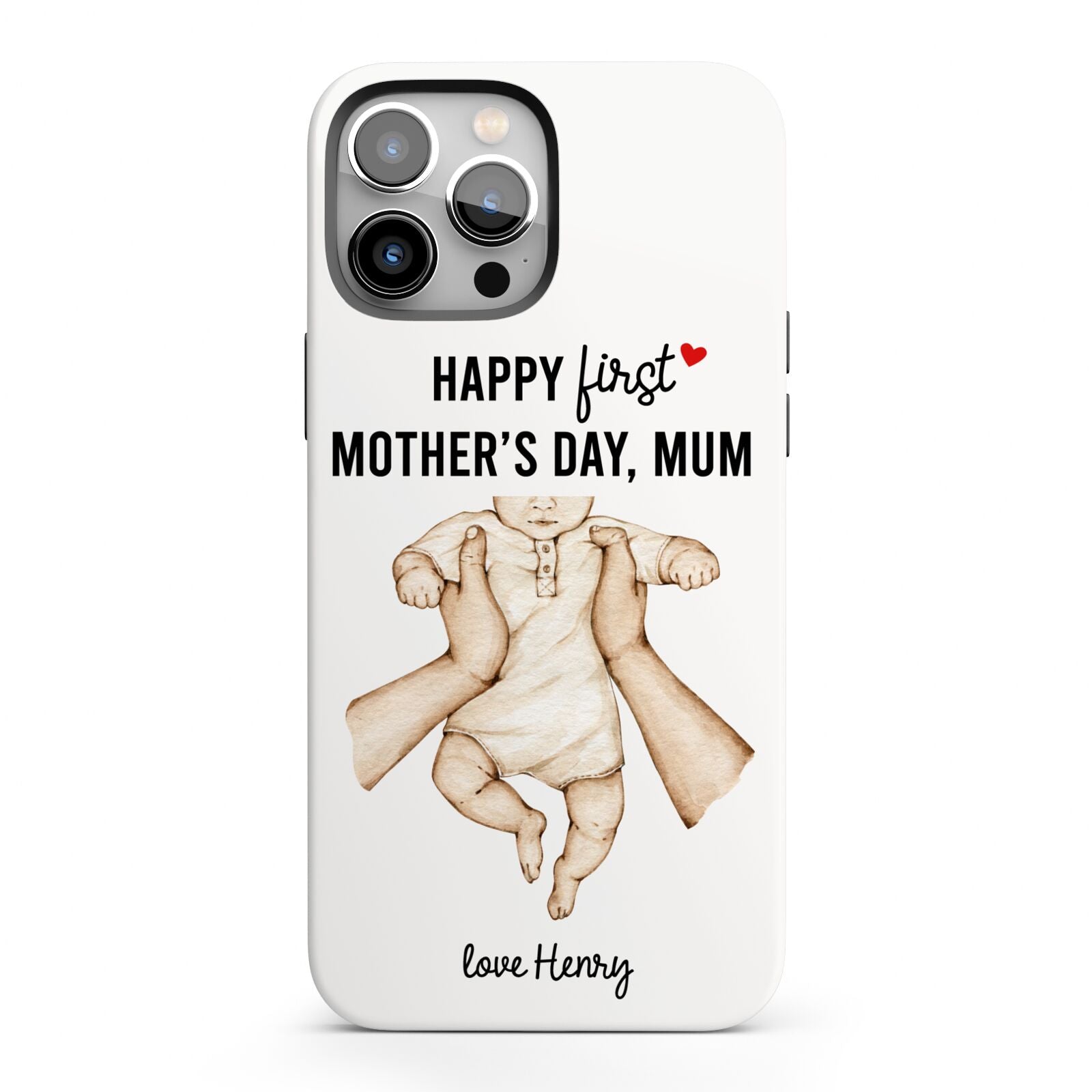 1st Mothers Day Baby iPhone 13 Pro Max Full Wrap 3D Tough Case