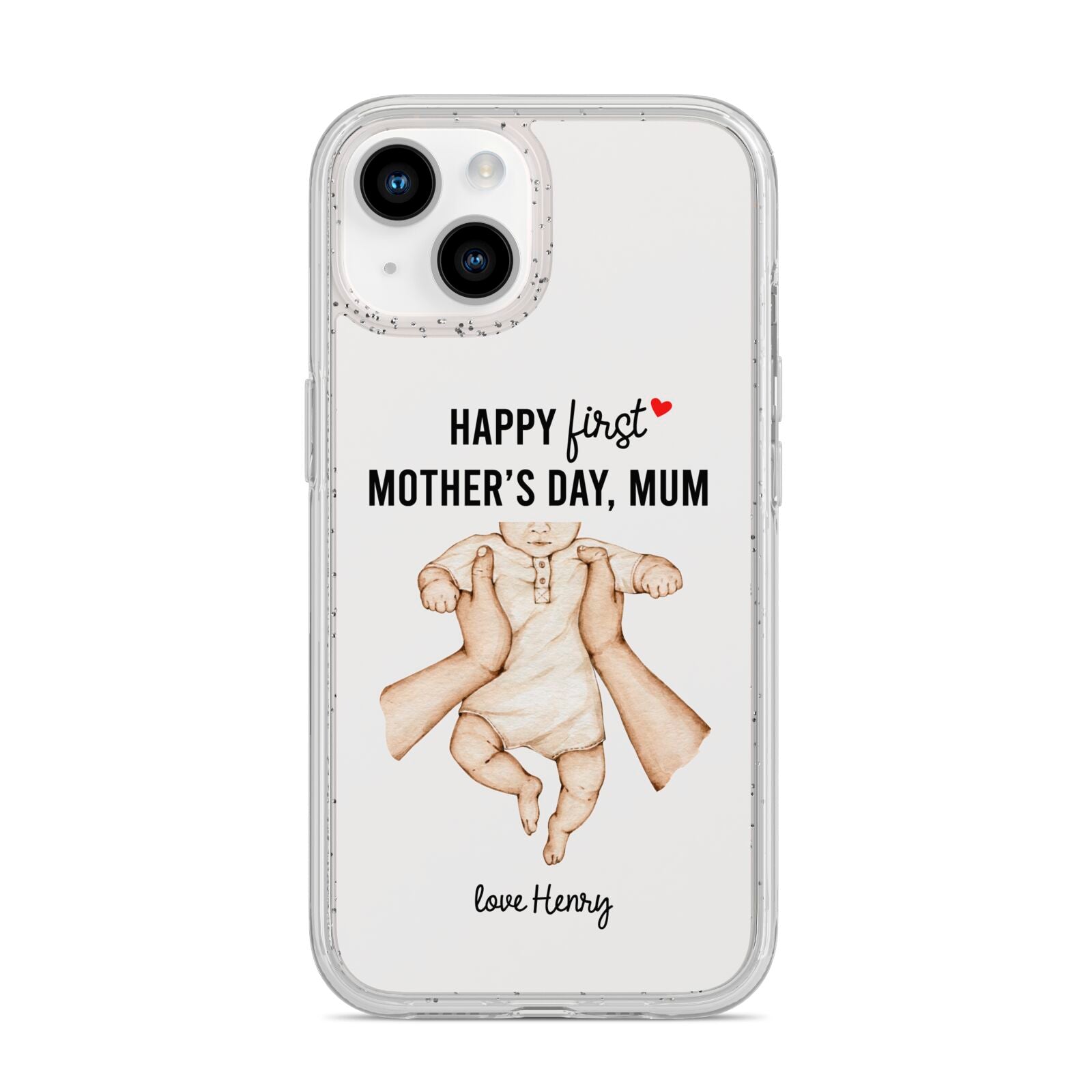 1st Mothers Day Baby iPhone 14 Glitter Tough Case Starlight