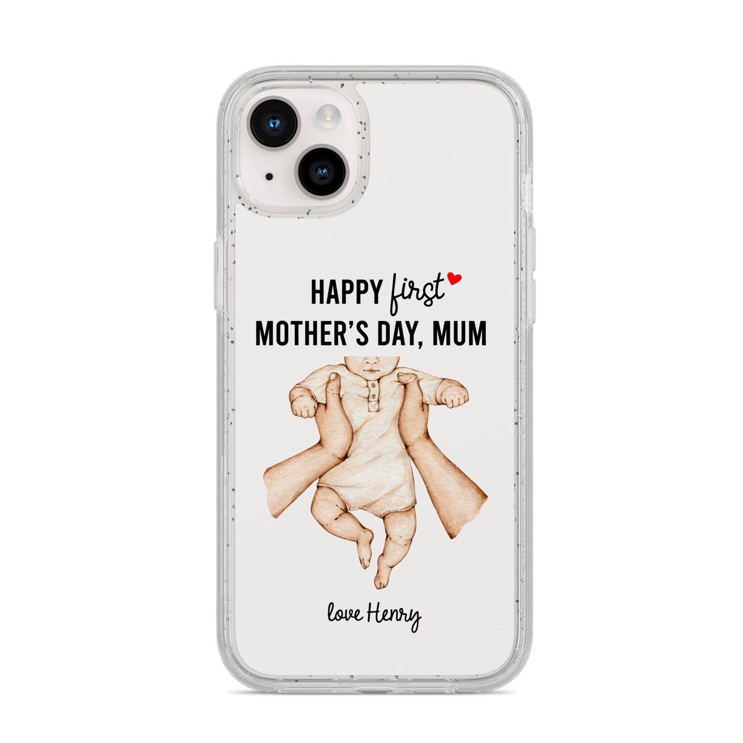 1st Mothers Day Baby iPhone 14 Plus Glitter Tough Case Starlight