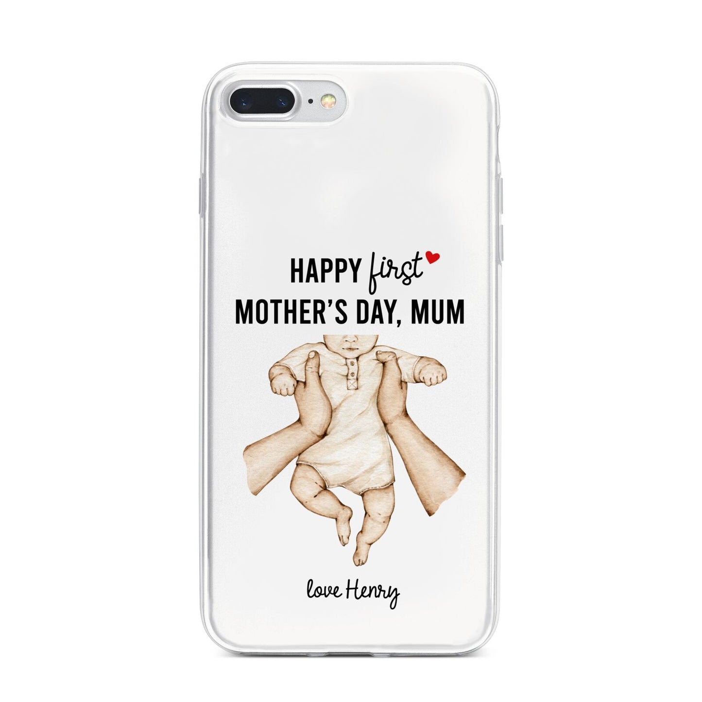 1st Mothers Day Baby iPhone 7 Plus Bumper Case on Silver iPhone