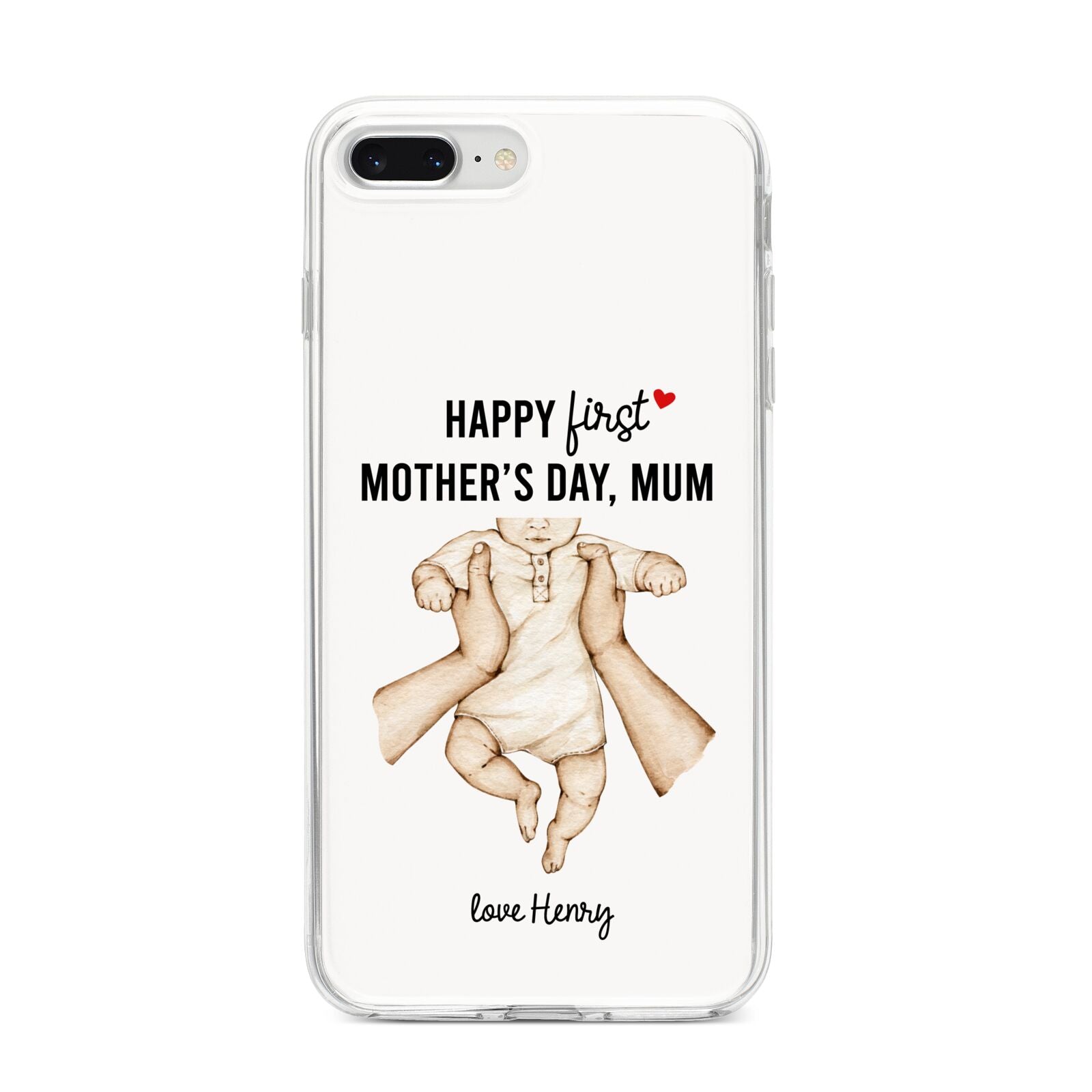 1st Mothers Day Baby iPhone 8 Plus Bumper Case on Silver iPhone