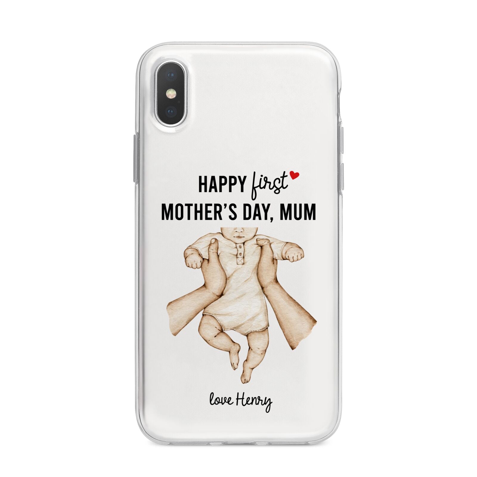 1st Mothers Day Baby iPhone X Bumper Case on Silver iPhone Alternative Image 1
