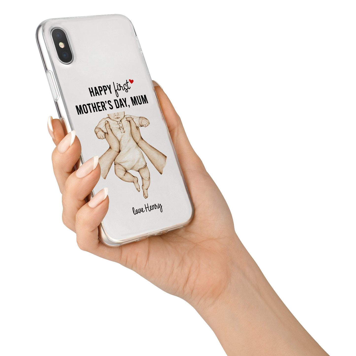 1st Mothers Day Baby iPhone X Bumper Case on Silver iPhone Alternative Image 2