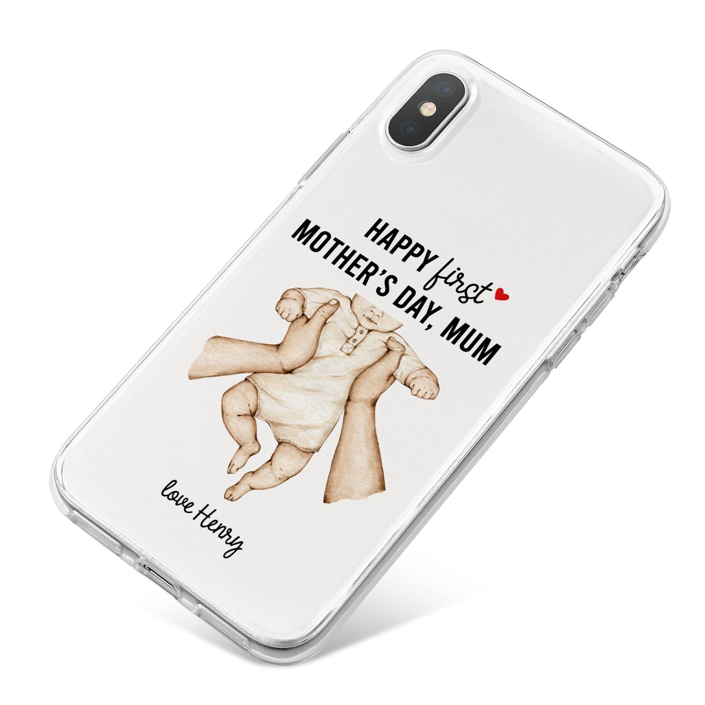 1st Mothers Day Baby iPhone X Bumper Case on Silver iPhone