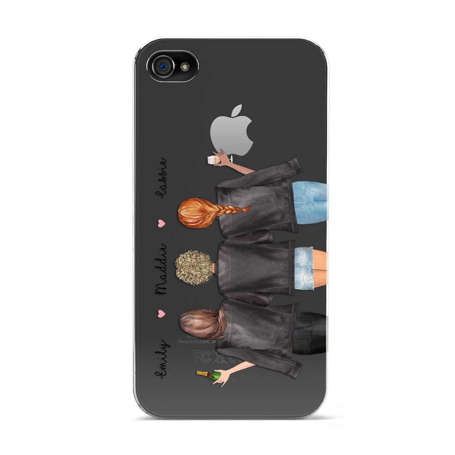 3 Best Friends with Names Apple iPhone 4s Case