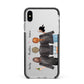 3 Best Friends with Names Apple iPhone Xs Max Impact Case Black Edge on Silver Phone