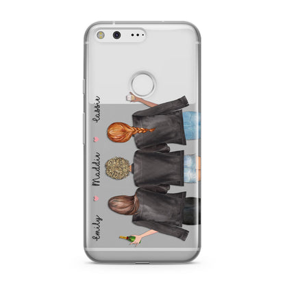 3 Best Friends with Names Google Pixel Case