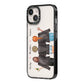 3 Best Friends with Names iPhone 14 Black Impact Case Side Angle on Silver phone
