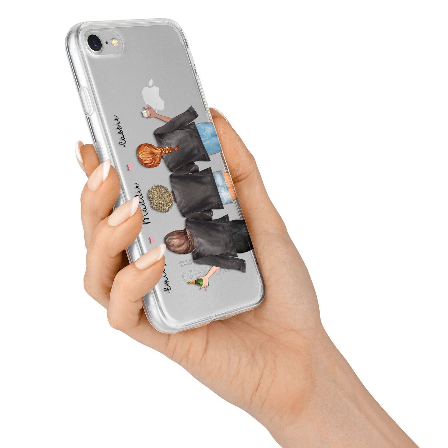 3 Best Friends with Names iPhone 7 Bumper Case on Silver iPhone Alternative Image