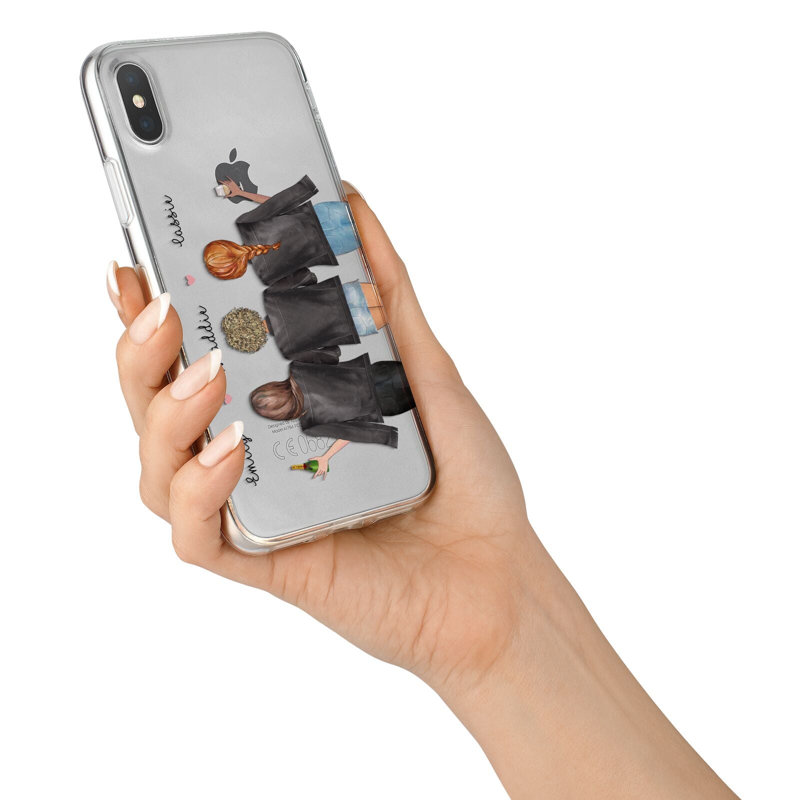 3 Best Friends with Names iPhone X Bumper Case on Silver iPhone Alternative Image 2