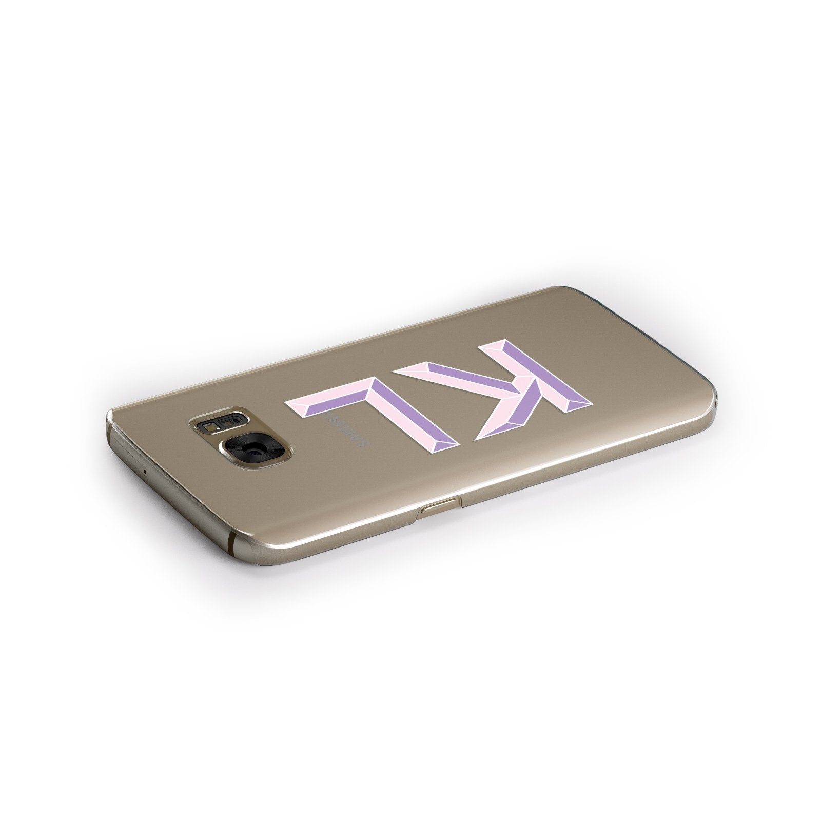 Personalised 3D Initials Monogram Clear Custom Samsung Galaxy Case Side Close Up