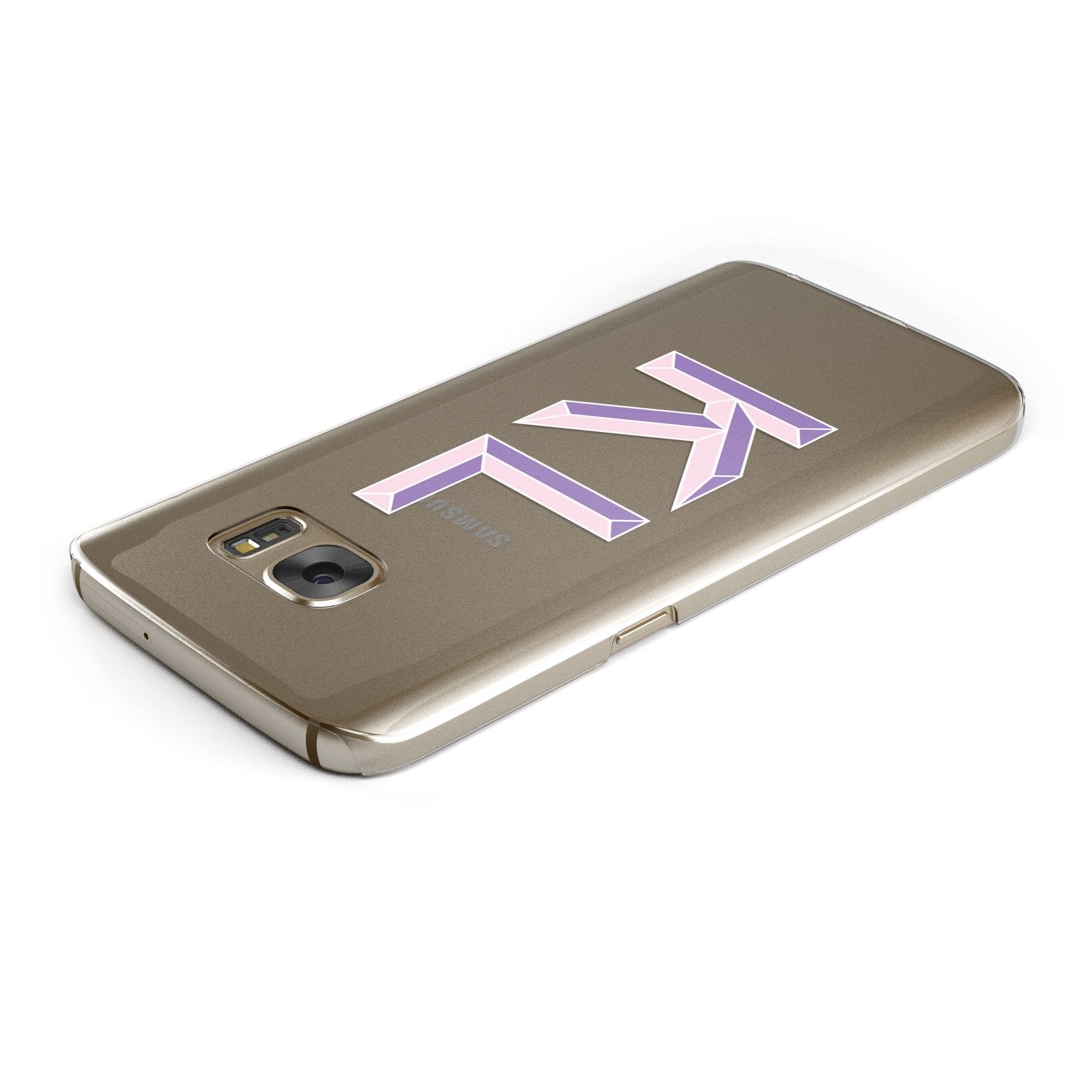 Personalised 3D Initials Monogram Clear Custom Samsung Galaxy Case Top Cutout