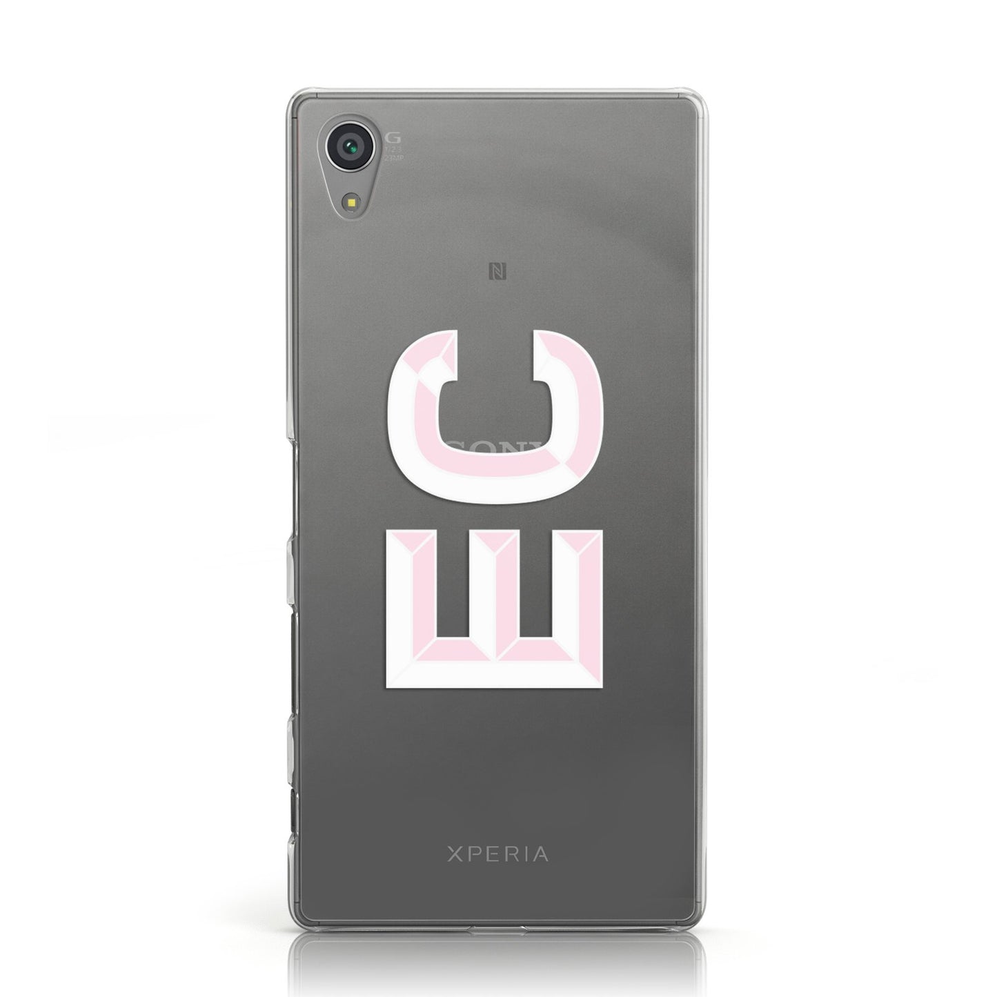 Personalised 3D Side Initials Clear Custom Sony Xperia Case