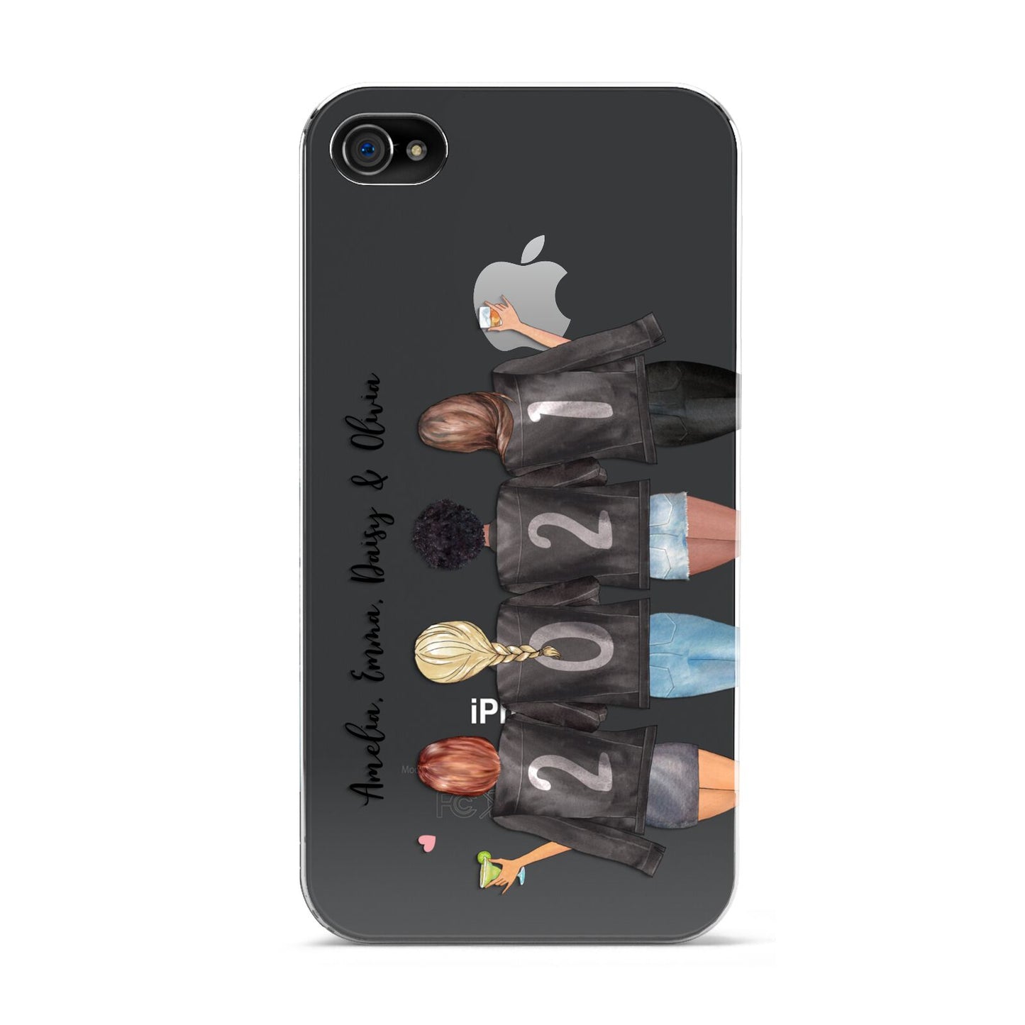 4 Best Friends with Names Apple iPhone 4s Case