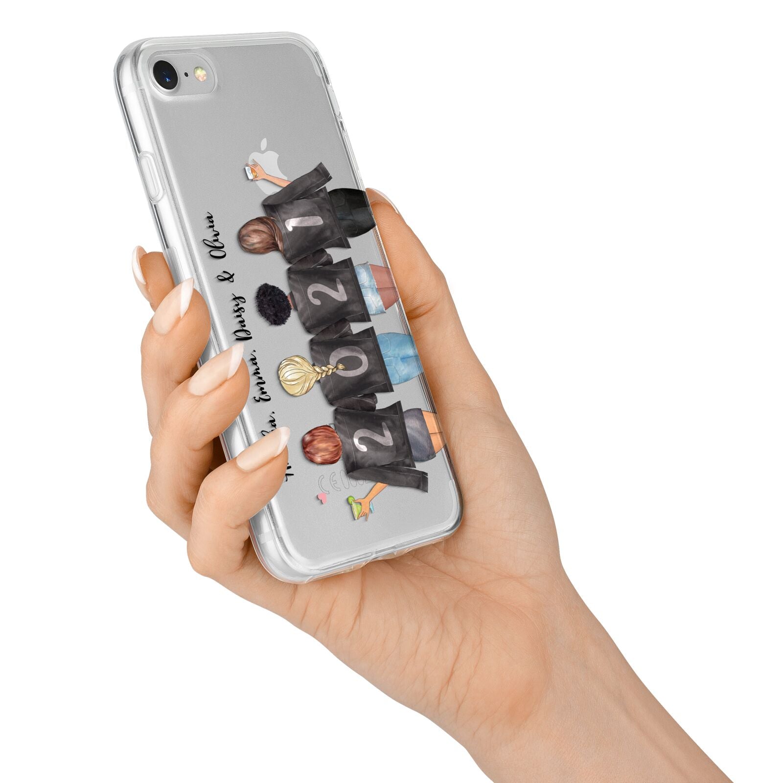 4 Best Friends with Names iPhone 7 Bumper Case on Silver iPhone Alternative Image