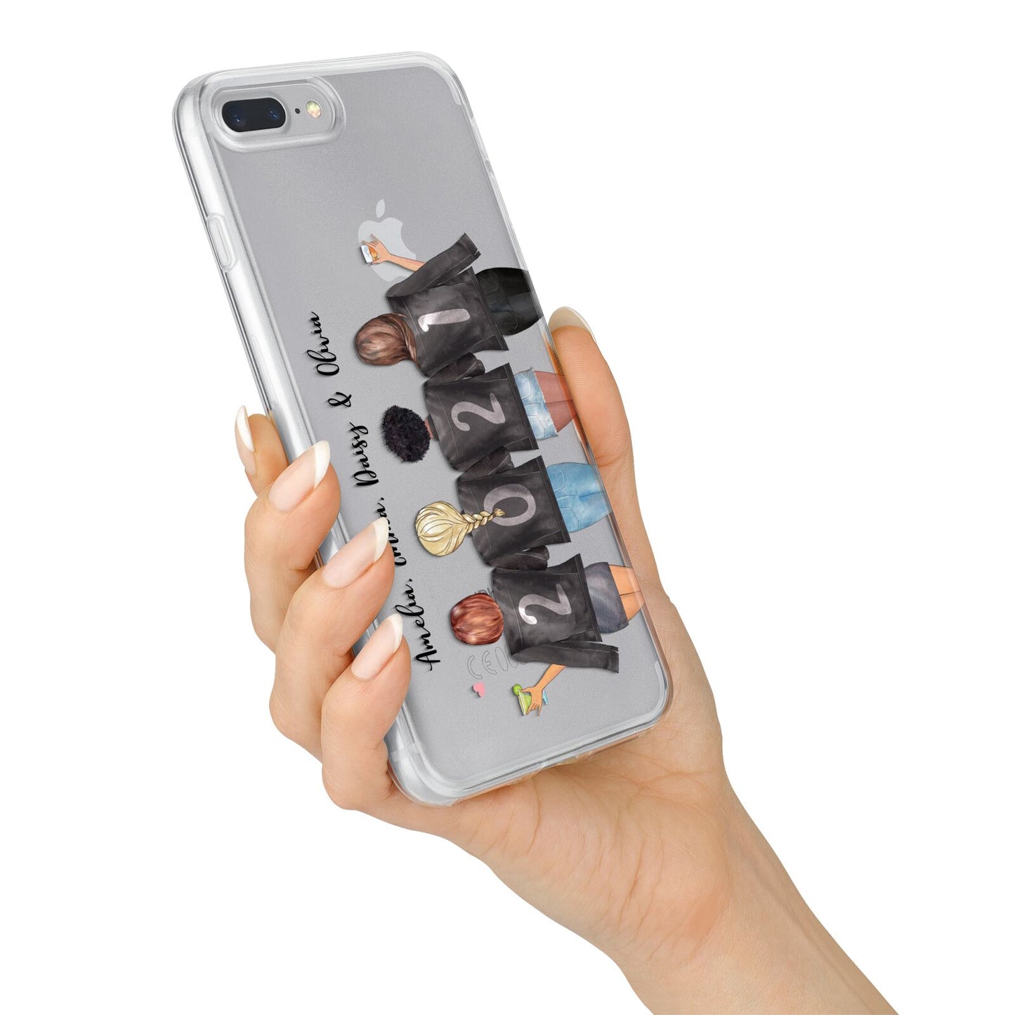 4 Best Friends with Names iPhone 7 Plus Bumper Case on Silver iPhone Alternative Image