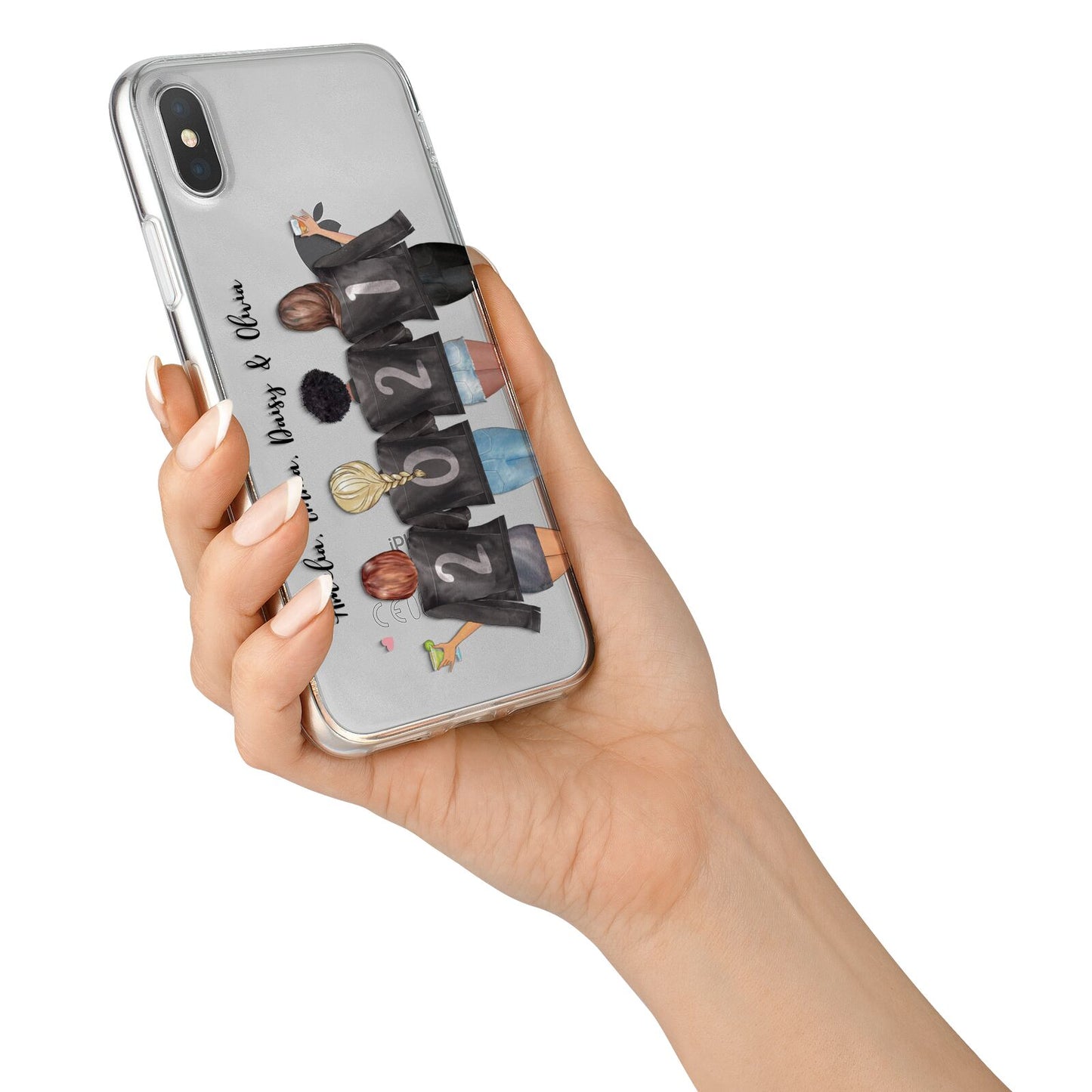 4 Best Friends with Names iPhone X Bumper Case on Silver iPhone Alternative Image 2