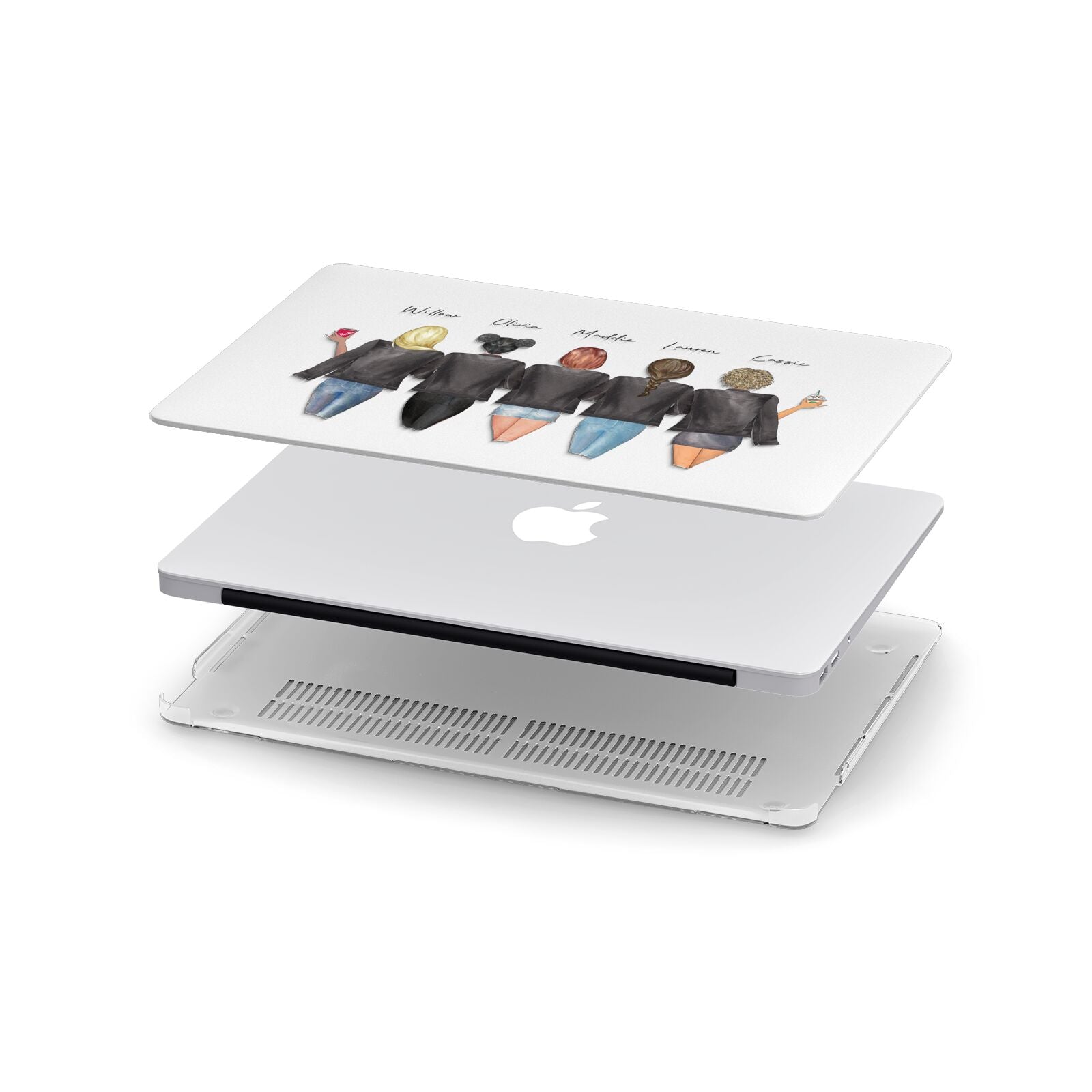 5 Best Friends with Names Apple MacBook Case in Detail