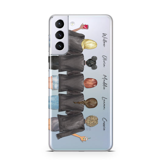 5 Best Friends with Names Samsung S21 Plus Phone Case