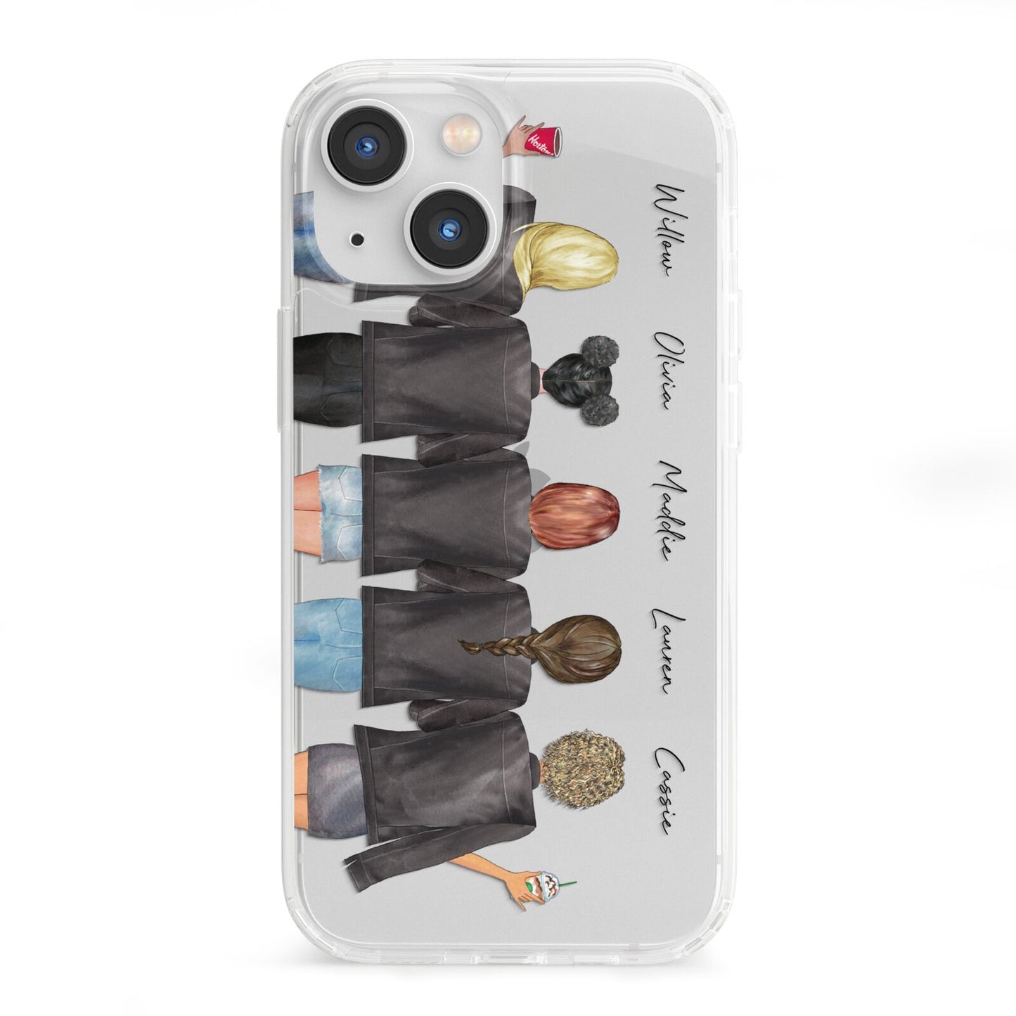 5 Best Friends with Names iPhone 13 Mini Clear Bumper Case