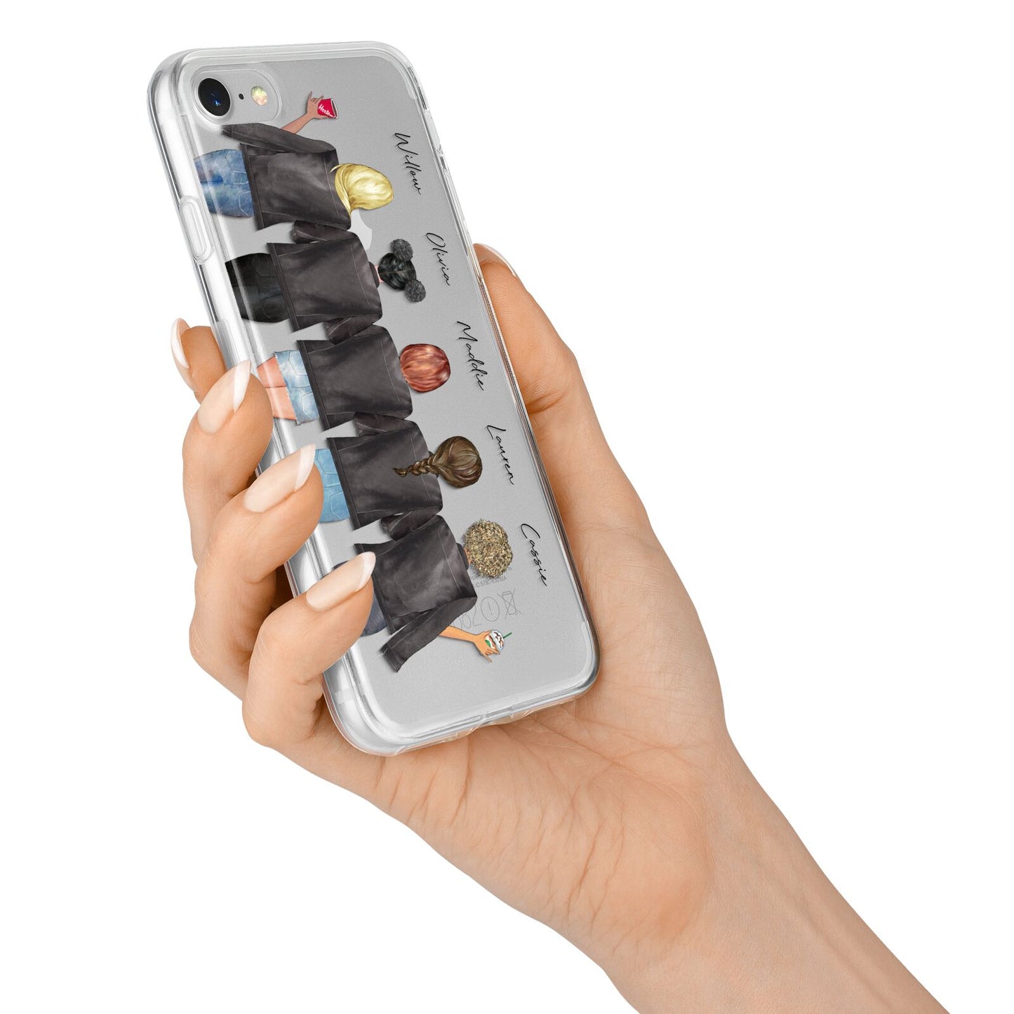 5 Best Friends with Names iPhone 7 Bumper Case on Silver iPhone Alternative Image