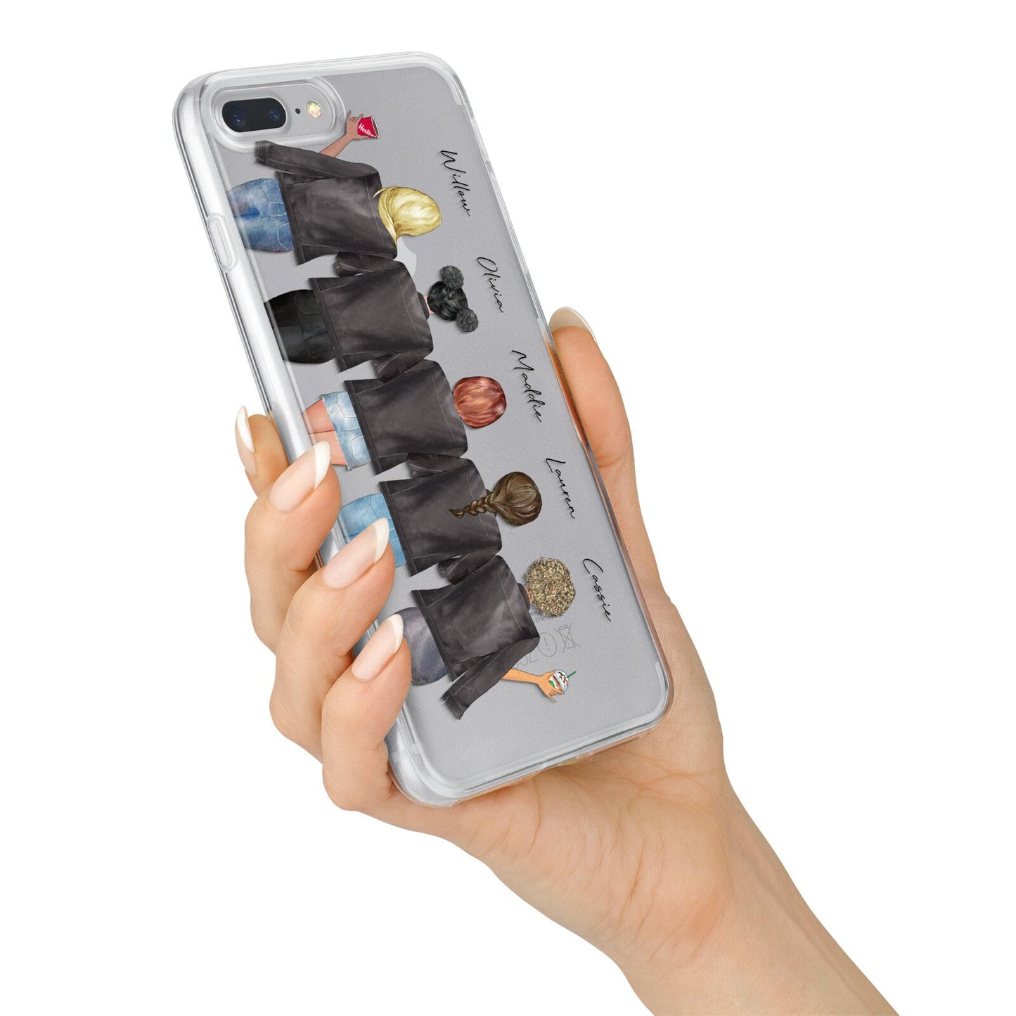 5 Best Friends with Names iPhone 7 Plus Bumper Case on Silver iPhone Alternative Image