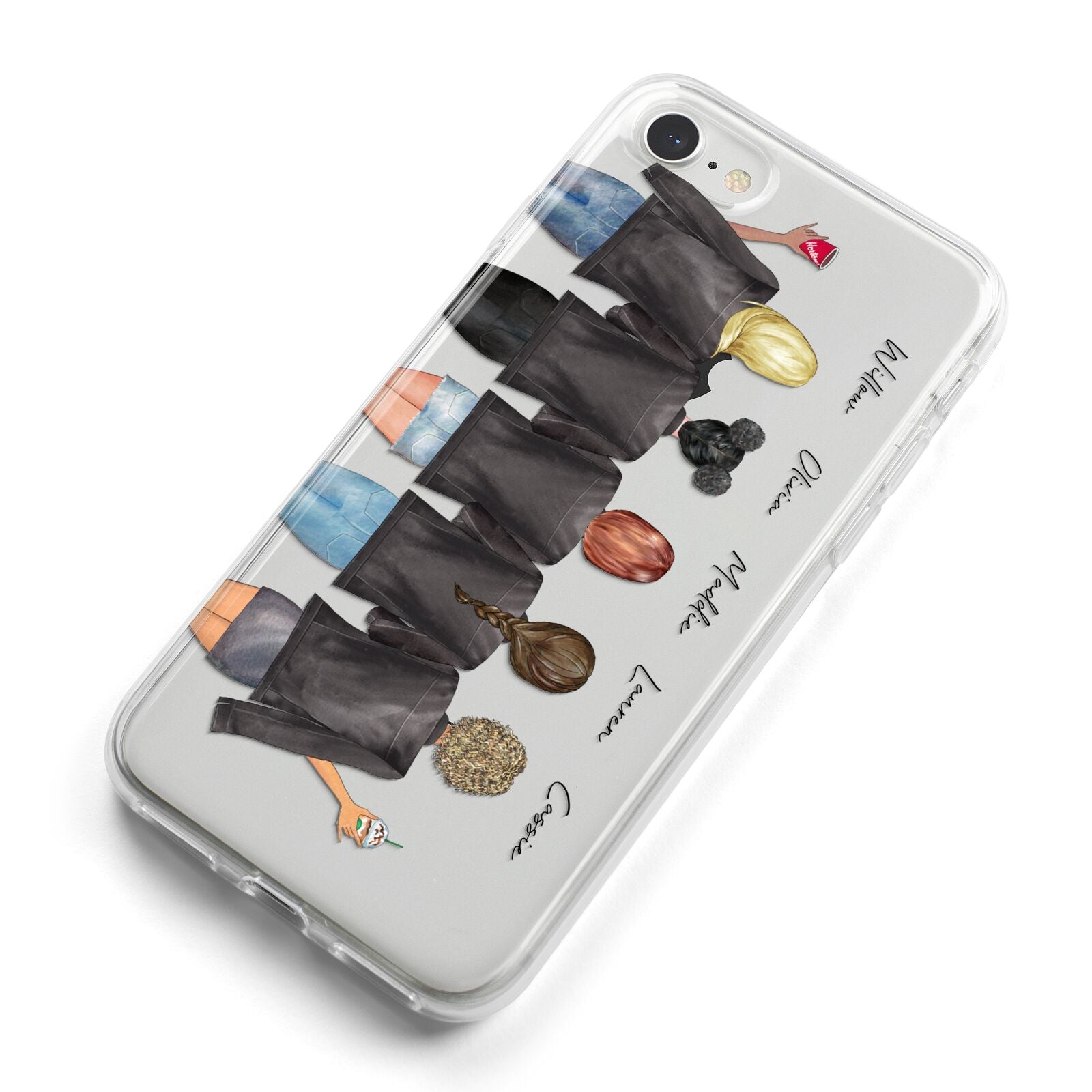 5 Best Friends with Names iPhone 8 Bumper Case on Silver iPhone Alternative Image