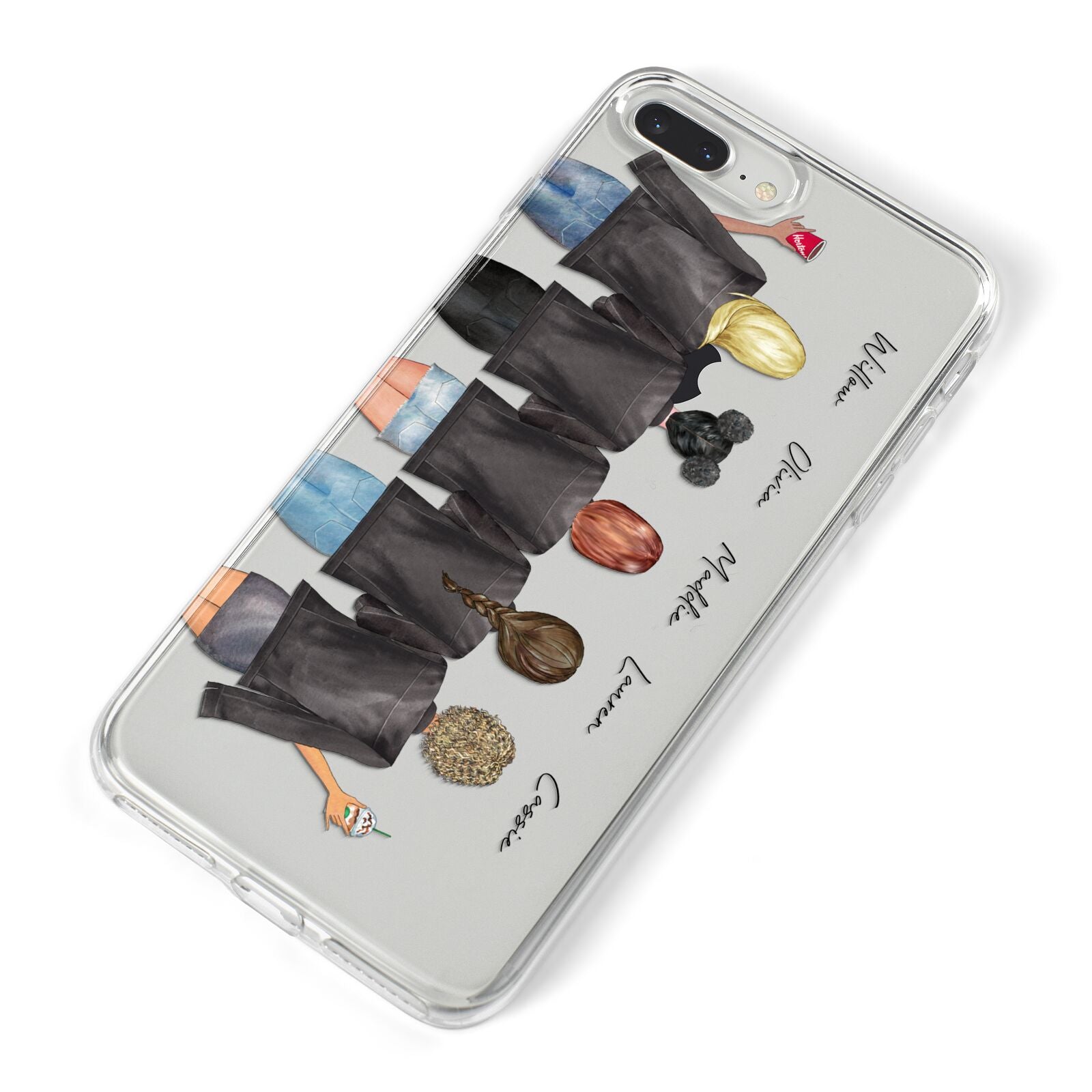 5 Best Friends with Names iPhone 8 Plus Bumper Case on Silver iPhone Alternative Image