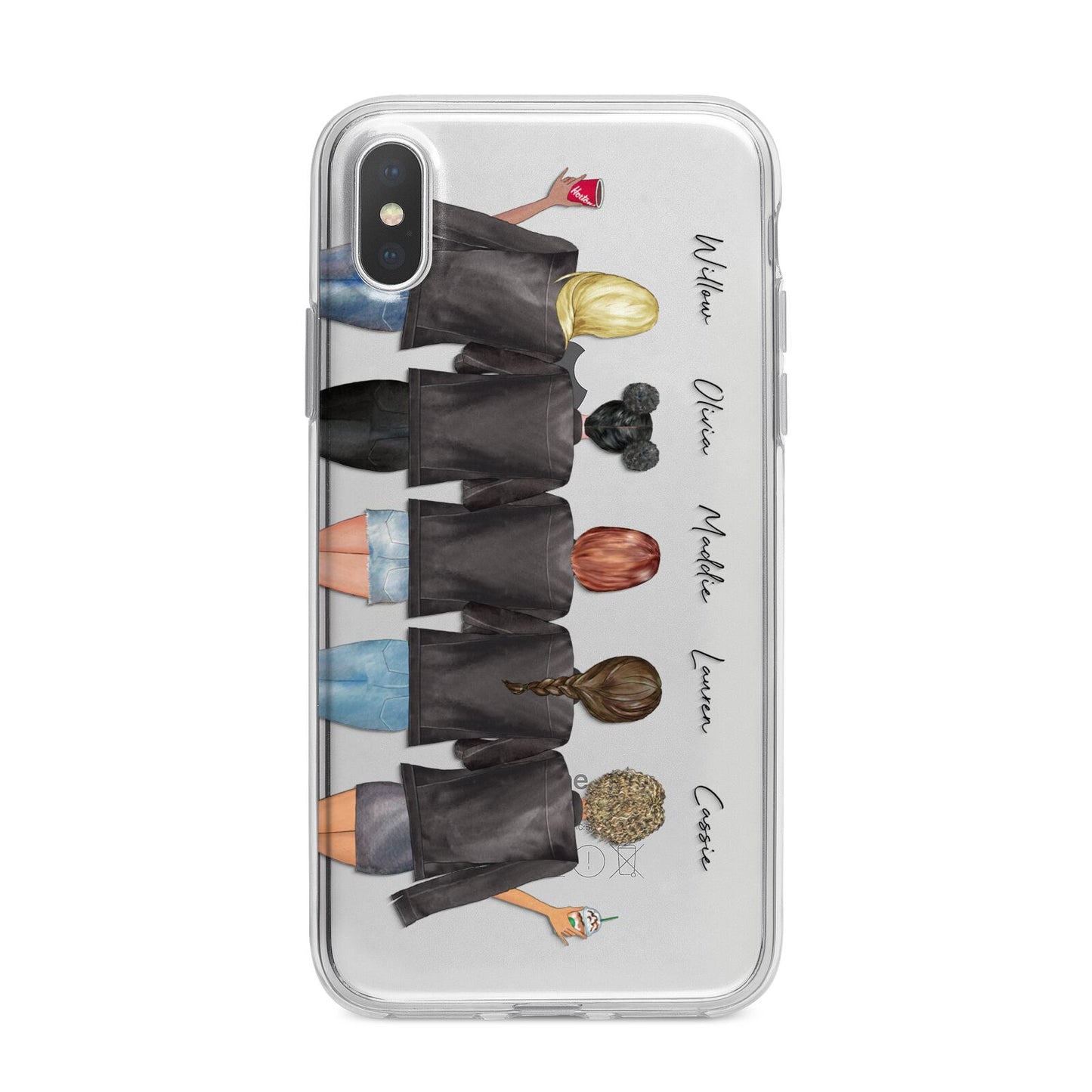 5 Best Friends with Names iPhone X Bumper Case on Silver iPhone Alternative Image 1