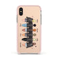 6 Best Friends with Names Apple iPhone Xs Impact Case Pink Edge on Gold Phone