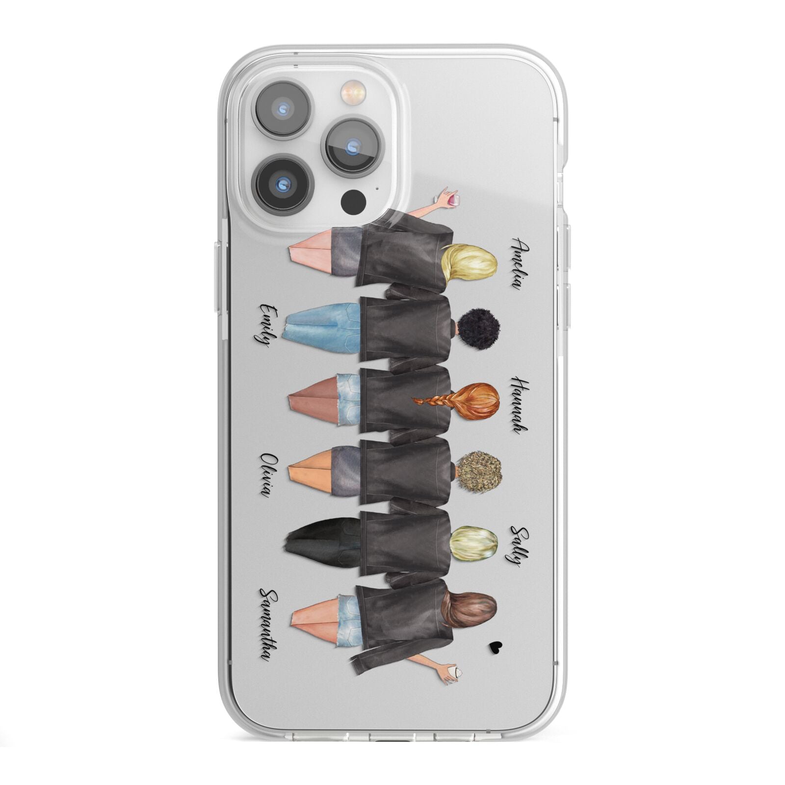 6 Best Friends with Names iPhone 13 Pro Max TPU Impact Case with White Edges