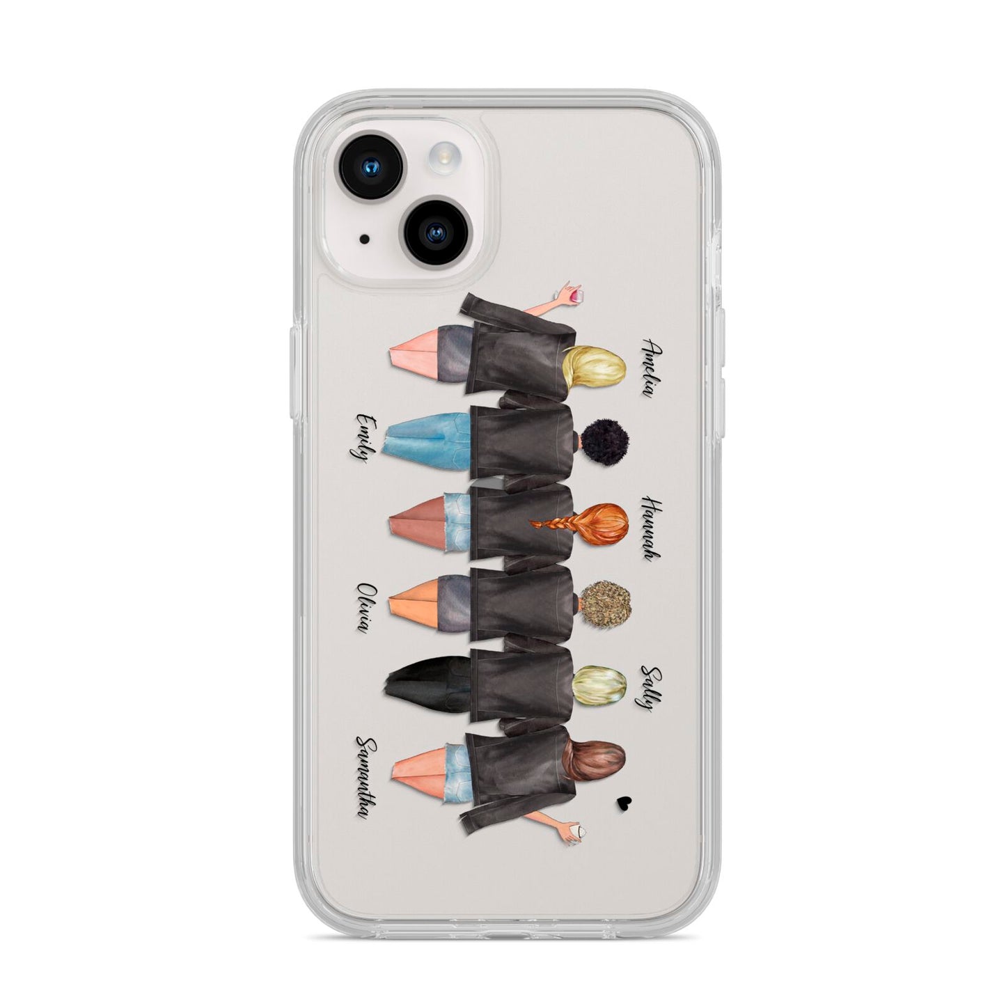 6 Best Friends with Names iPhone 14 Plus Clear Tough Case Starlight