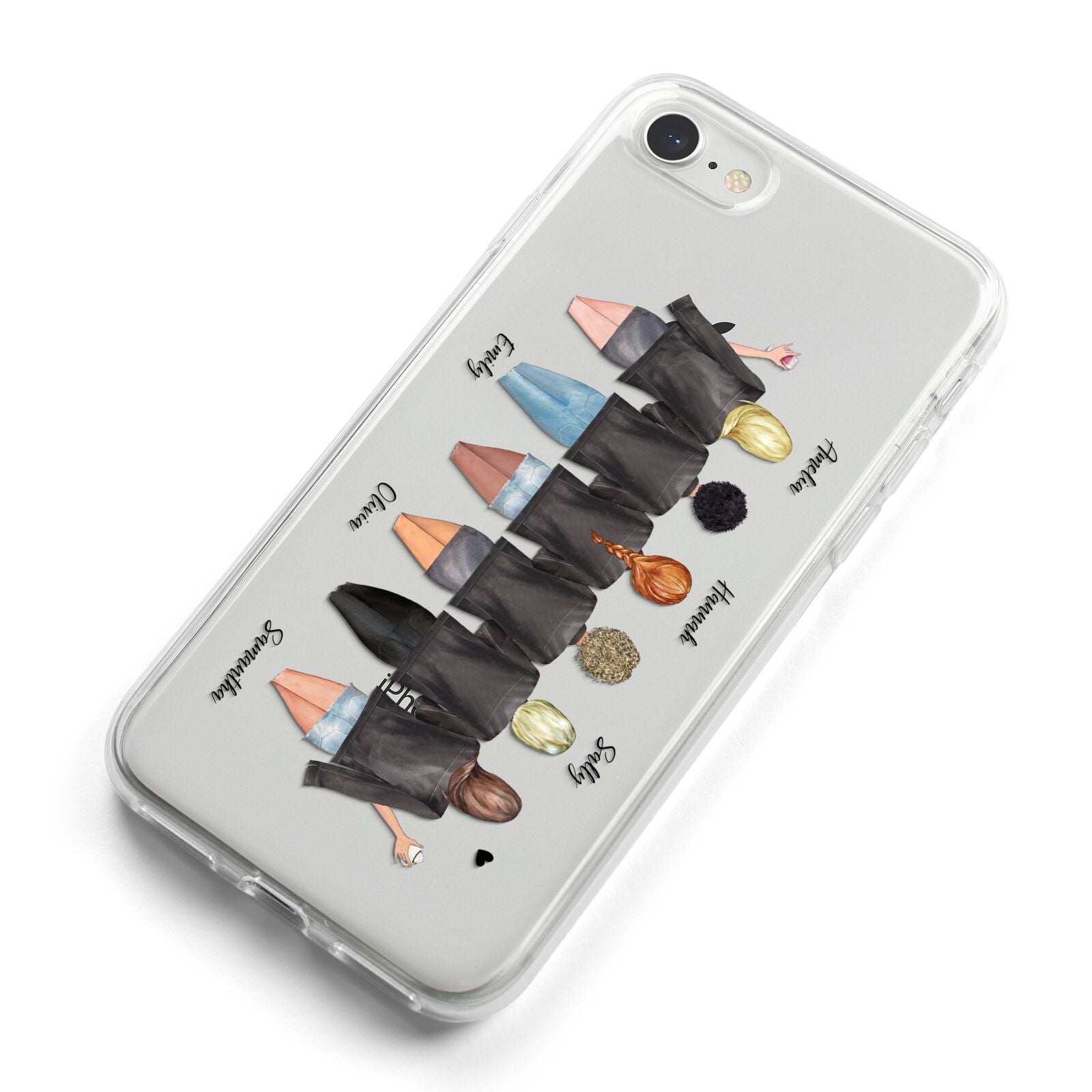 6 Best Friends with Names iPhone 8 Bumper Case on Silver iPhone Alternative Image