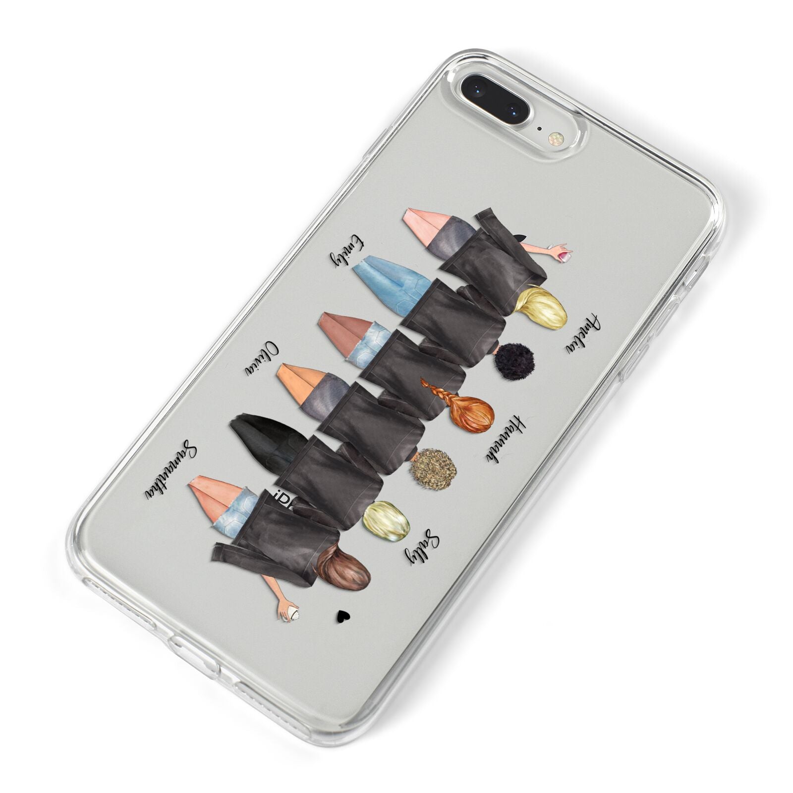6 Best Friends with Names iPhone 8 Plus Bumper Case on Silver iPhone Alternative Image
