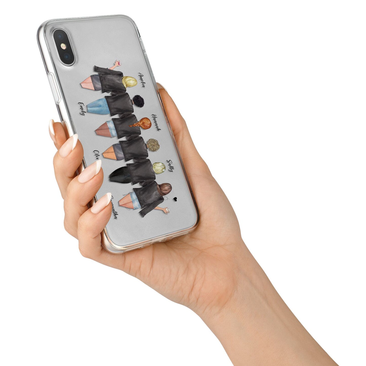6 Best Friends with Names iPhone X Bumper Case on Silver iPhone Alternative Image 2