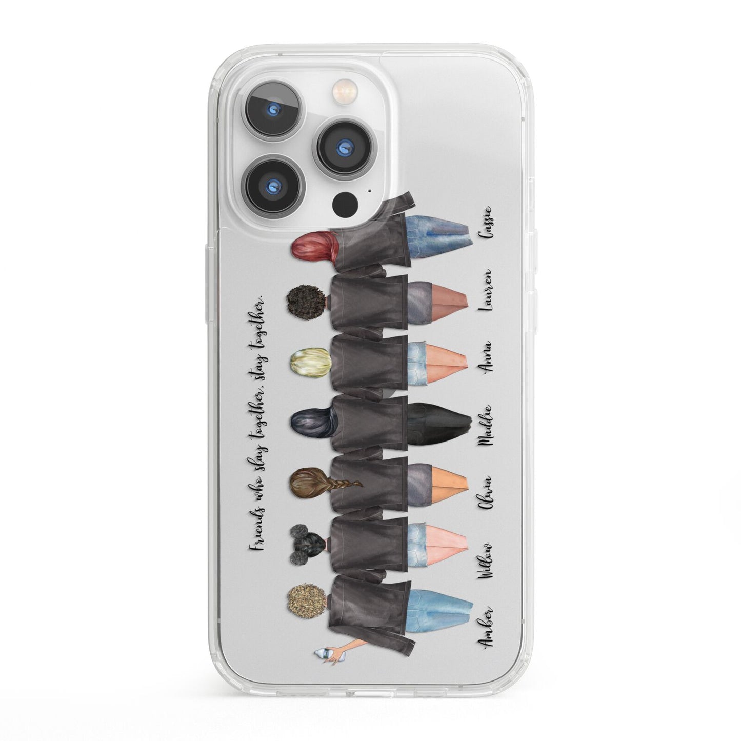 7 Best Friends with Names iPhone 13 Pro Clear Bumper Case